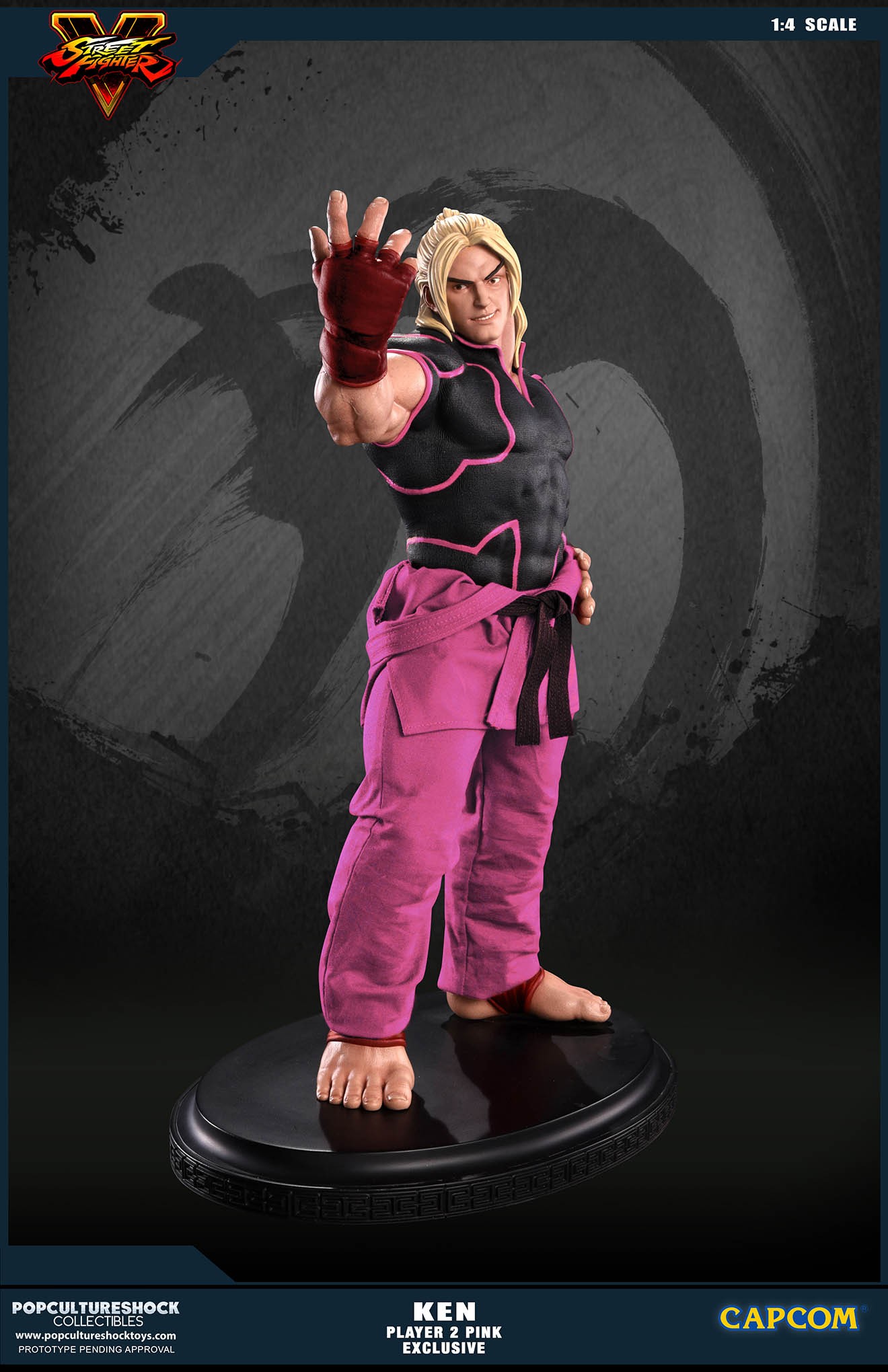Street Fighter V - Ken Masters - Mixed Media - 1/4 - PCS Exclusive, Player 2, Pink (Premium Collectibles Studio) photo 8