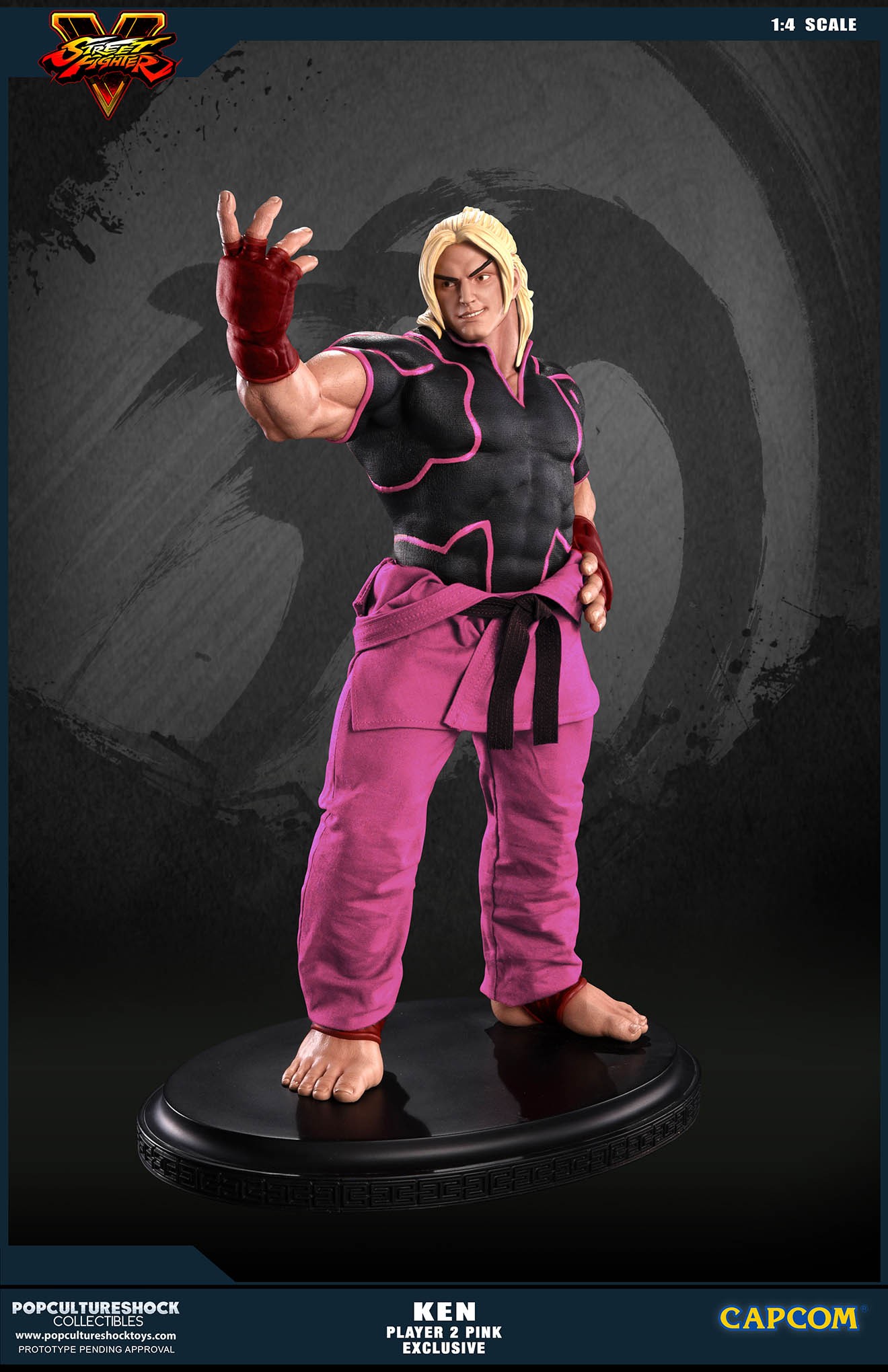 Street Fighter V - Ken Masters - Mixed Media - 1/4 - PCS Exclusive, Player 2, Pink (Premium Collectibles Studio) photo 9
