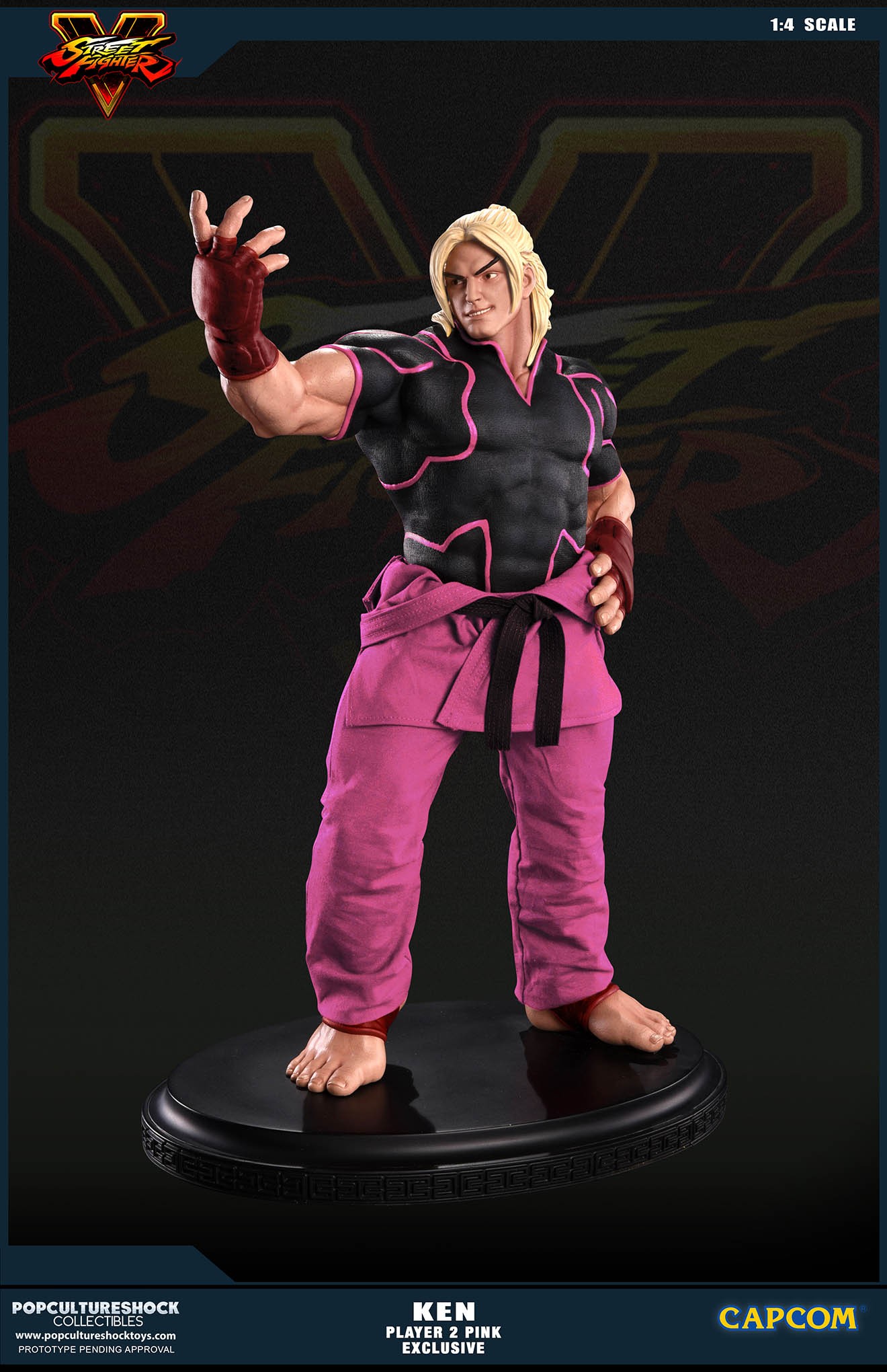 Street Fighter V - Ken Masters - Mixed Media - 1/4 - PCS Exclusive, Player 2, Pink (Premium Collectibles Studio) photo 10