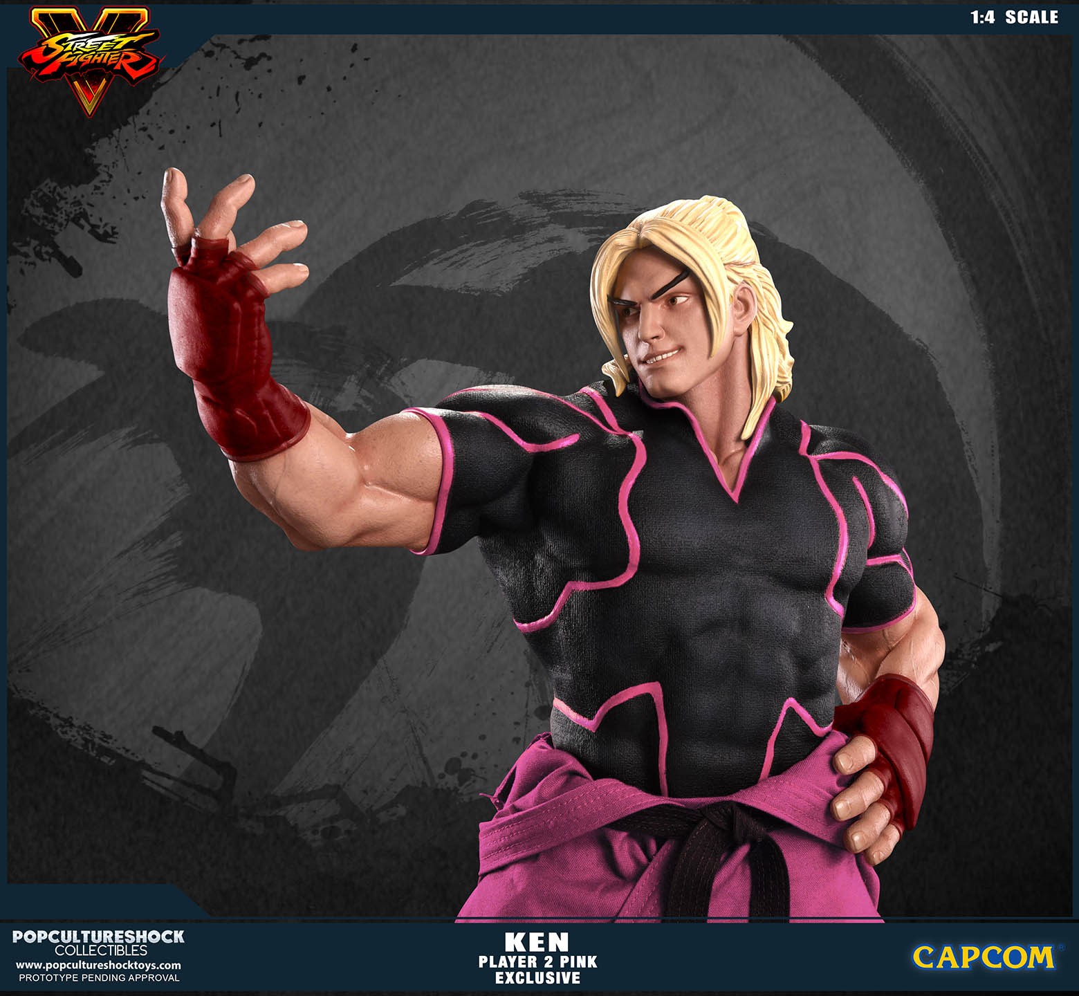Street Fighter V - Ken Masters - Mixed Media - 1/4 - PCS Exclusive, Player 2, Pink (Premium Collectibles Studio) photo 13