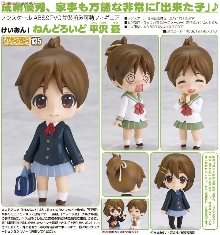 K-ON! - Hirasawa Ui - Nendoroid  (#135) (Good Smile Company) photo 11