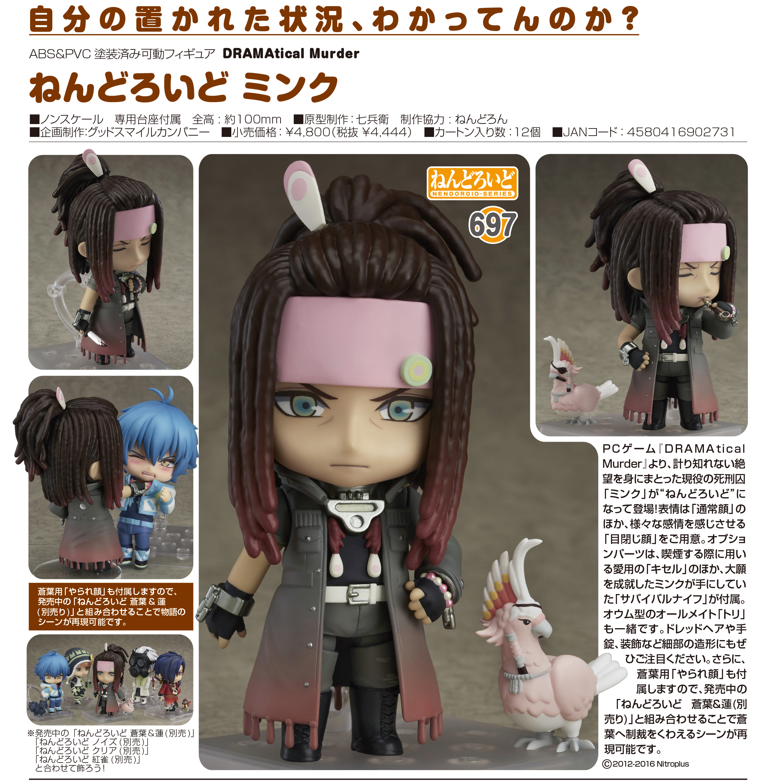 DRAMAtical Murder - Mink - Tori - Nendoroid (#697) (Orange Rouge) photo 10