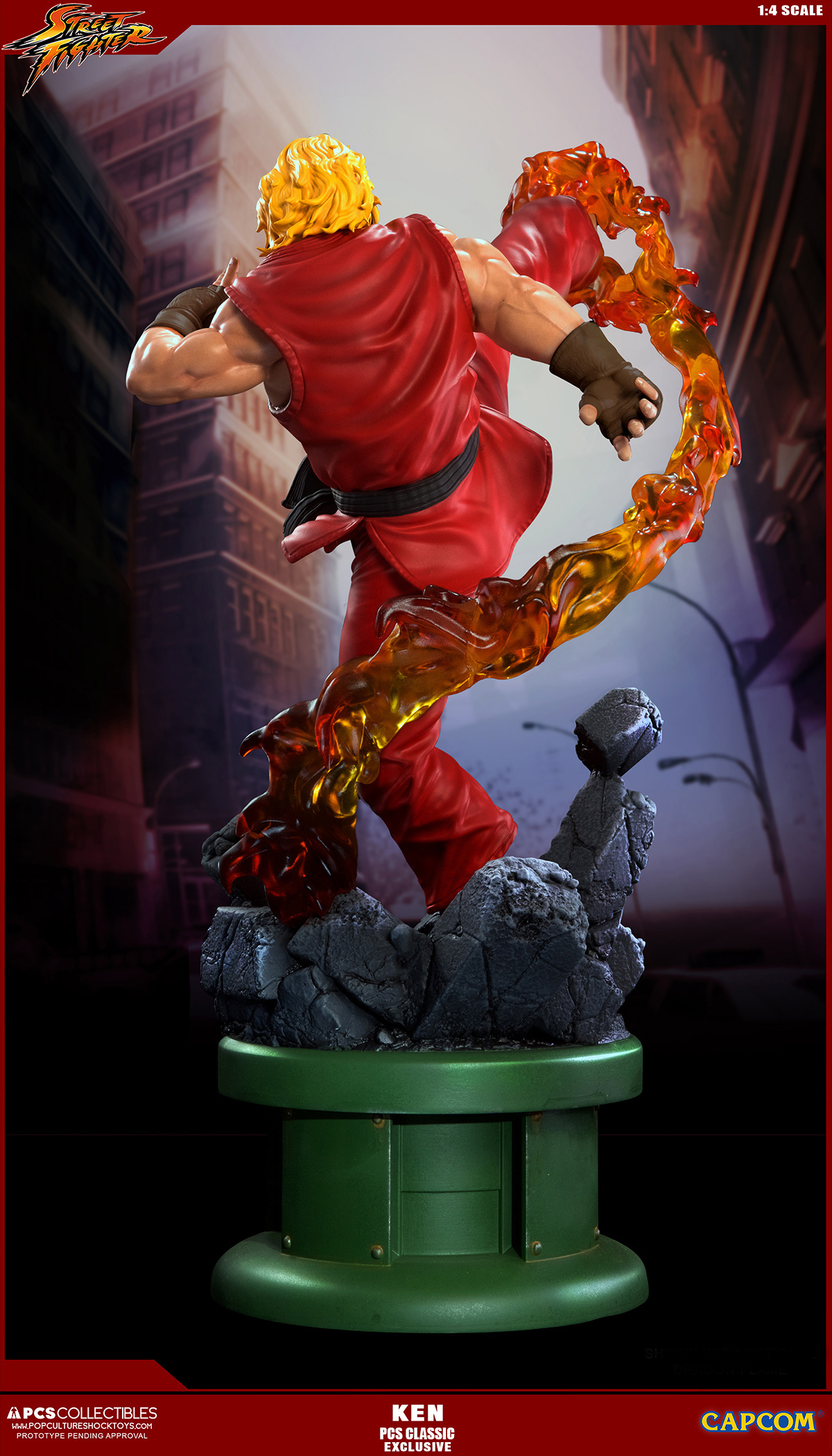 Street Fighter II - Street Fighter Zero - Ken Masters - Street Fighter Ultra - 1/4 - PCS Exclusive, Classic, w/ Dragon Flame Accessory (Premium Collectibles Studio) photo 3
