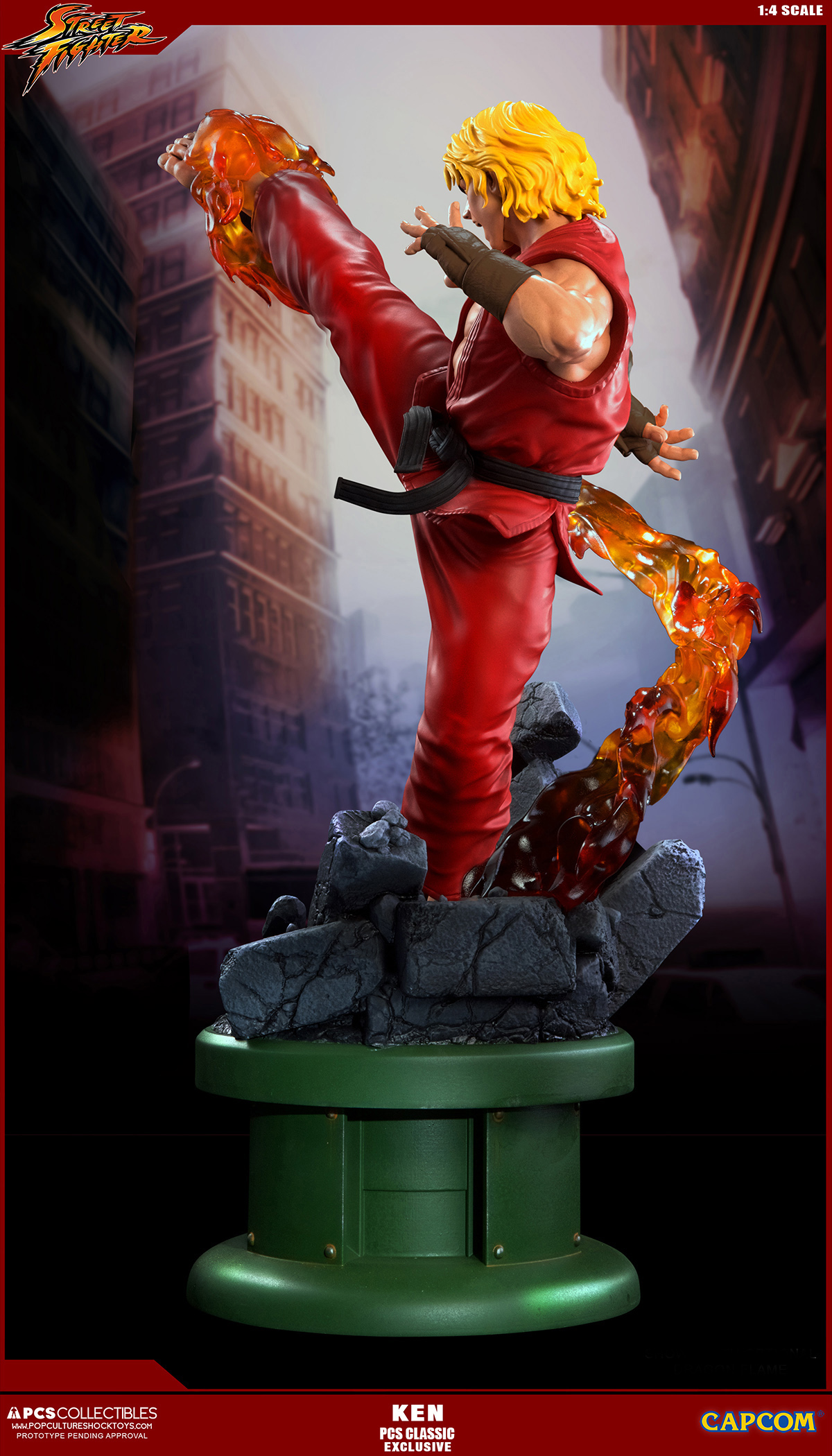 Street Fighter II - Street Fighter Zero - Ken Masters - Street Fighter Ultra - 1/4 - PCS Exclusive, Classic, w/ Dragon Flame Accessory (Premium Collectibles Studio) photo 4
