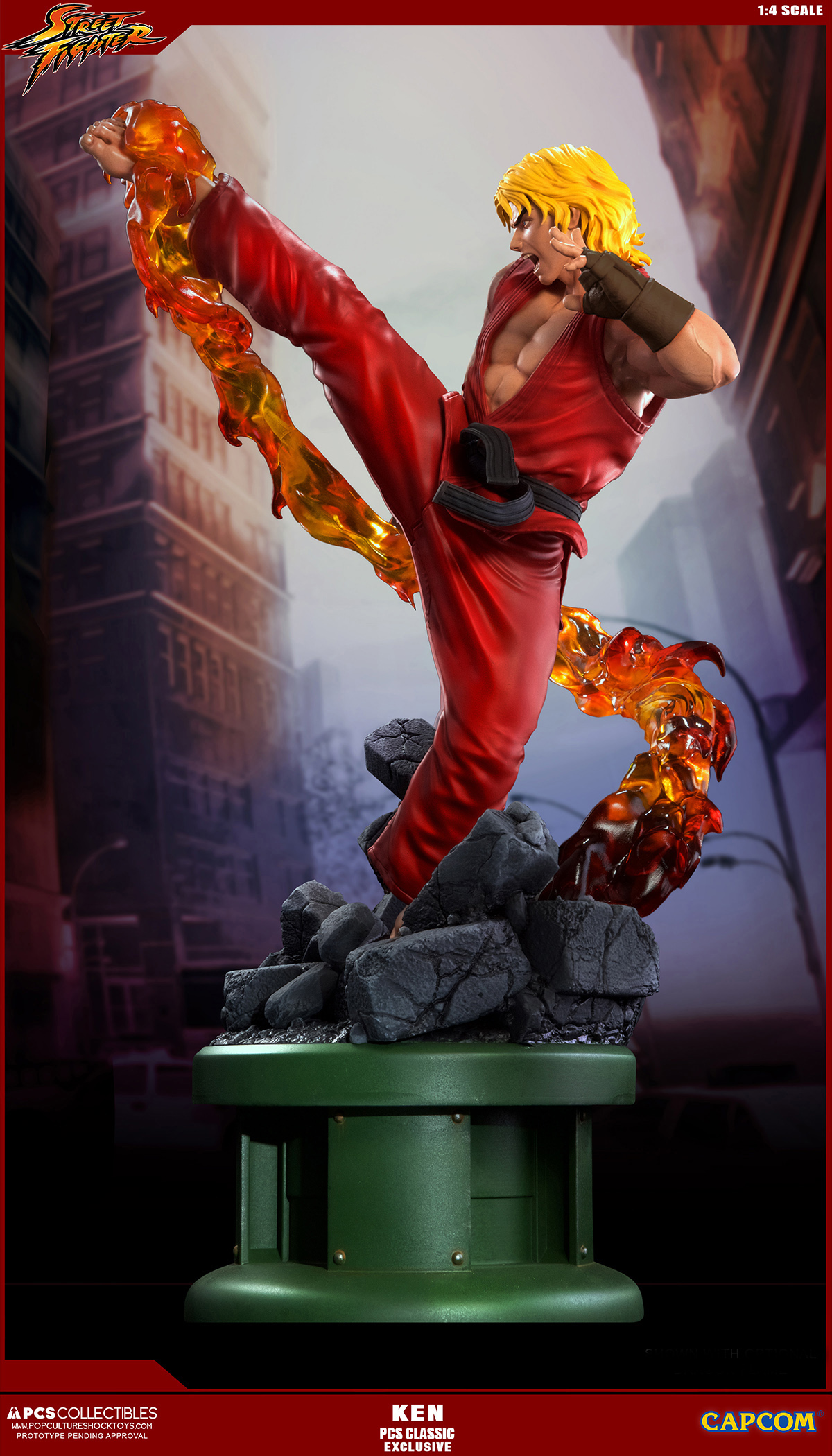 Street Fighter II - Street Fighter Zero - Ken Masters - Street Fighter Ultra - 1/4 - PCS Exclusive, Classic, w/ Dragon Flame Accessory (Premium Collectibles Studio) photo 6