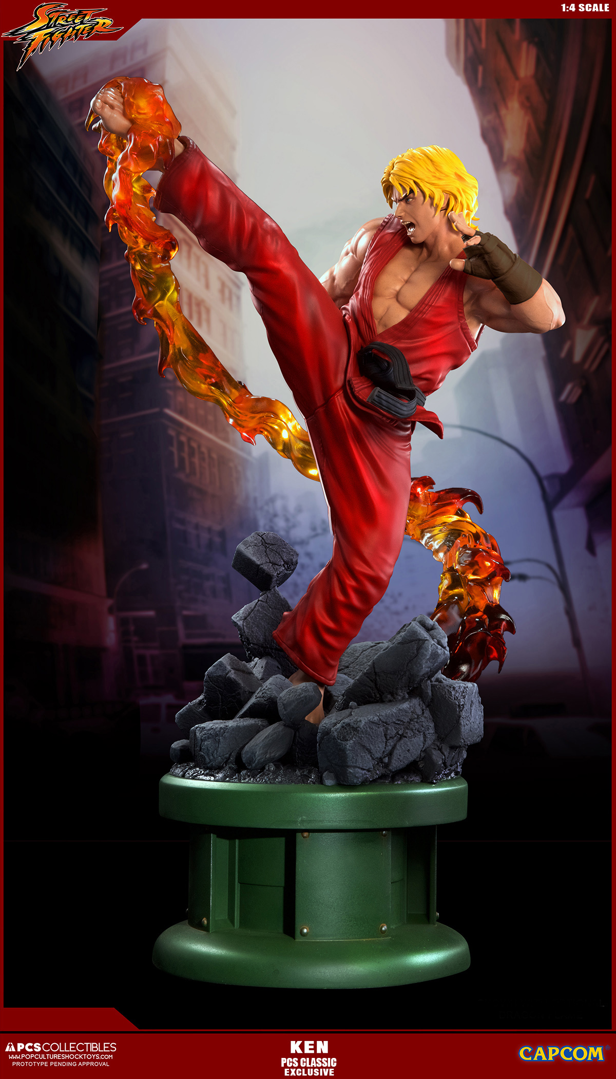 Street Fighter II - Street Fighter Zero - Ken Masters - Street Fighter Ultra - 1/4 - PCS Exclusive, Classic, w/ Dragon Flame Accessory (Premium Collectibles Studio) photo 7