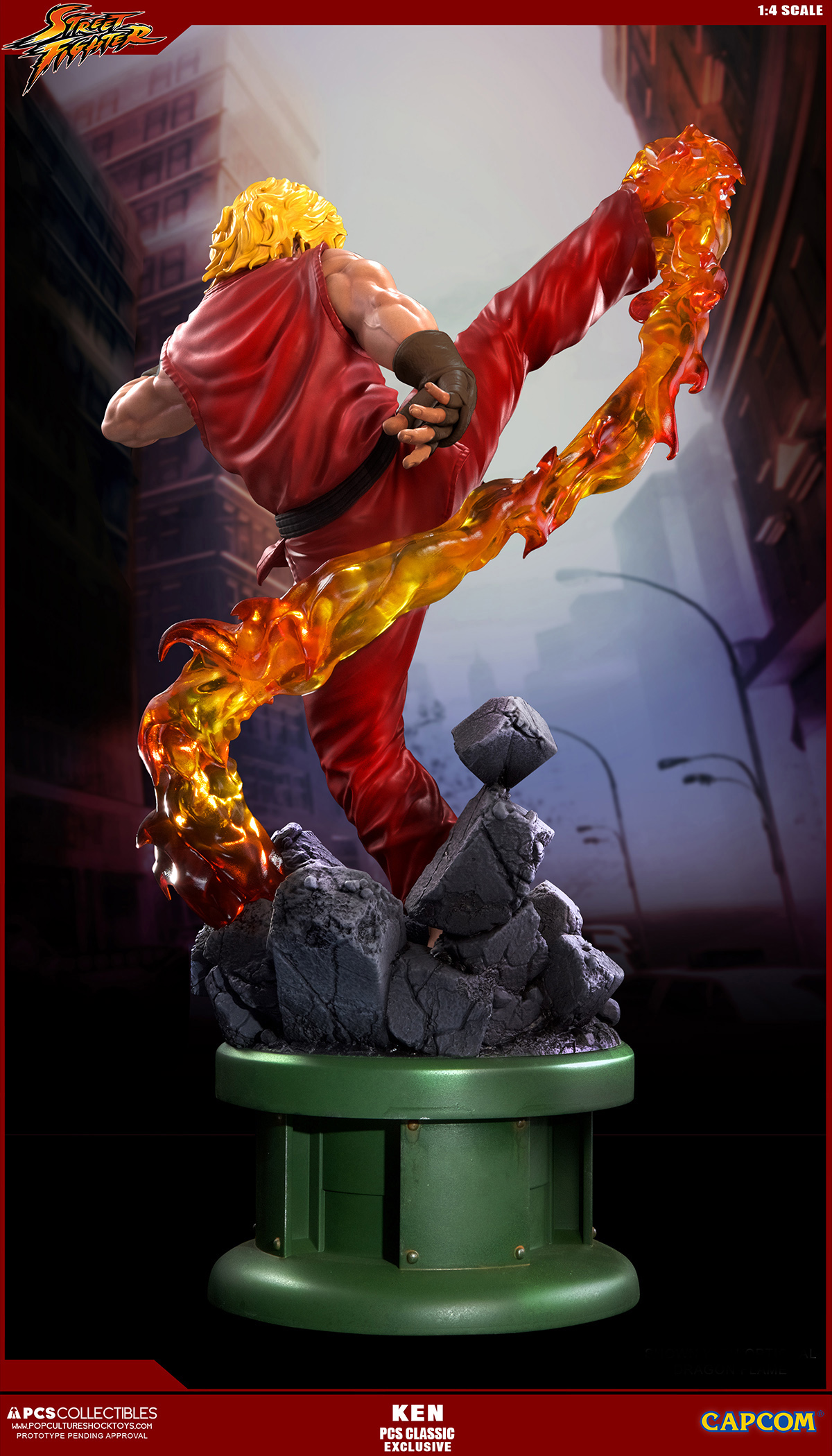 Street Fighter II - Street Fighter Zero - Ken Masters - Street Fighter Ultra - 1/4 - PCS Exclusive, Classic, w/ Dragon Flame Accessory (Premium Collectibles Studio) photo 8