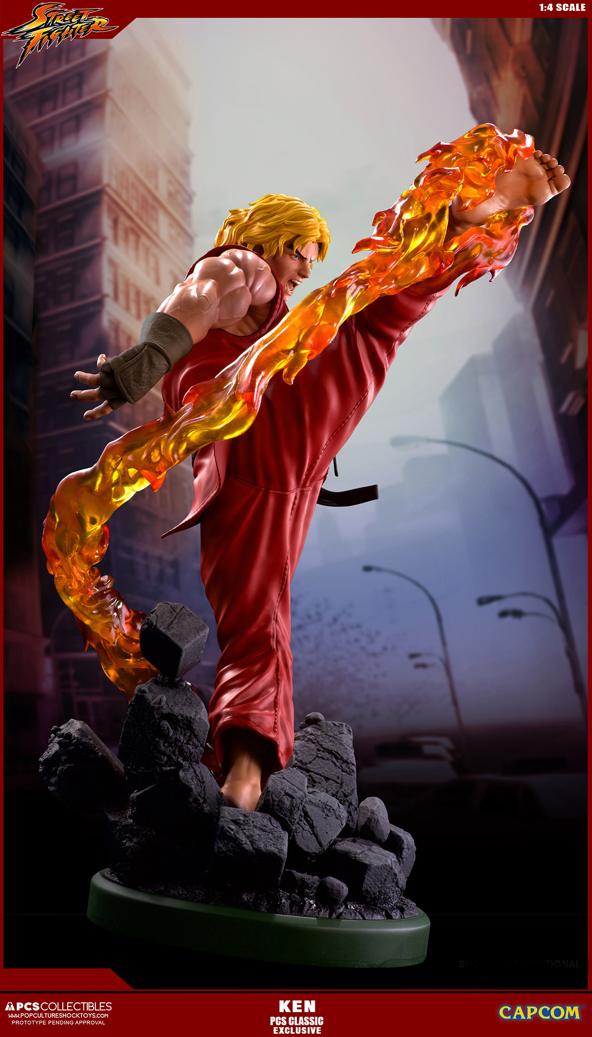 Street Fighter II - Street Fighter Zero - Ken Masters - Street Fighter Ultra - 1/4 - PCS Exclusive, Classic, w/ Dragon Flame Accessory (Premium Collectibles Studio) photo 9