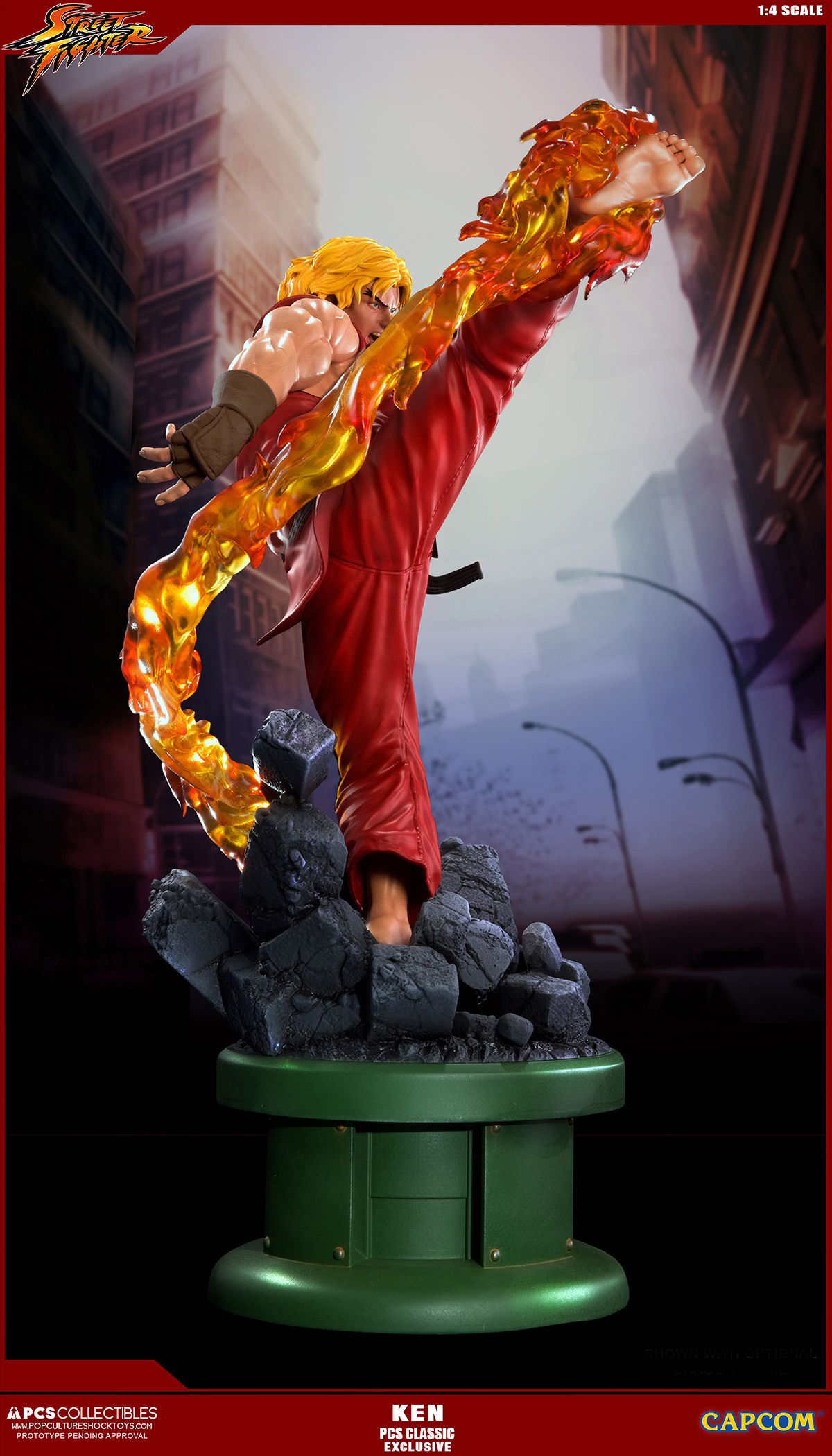 Street Fighter II - Street Fighter Zero - Ken Masters - Street Fighter Ultra - 1/4 - PCS Exclusive, Classic, w/ Dragon Flame Accessory (Premium Collectibles Studio) photo 11