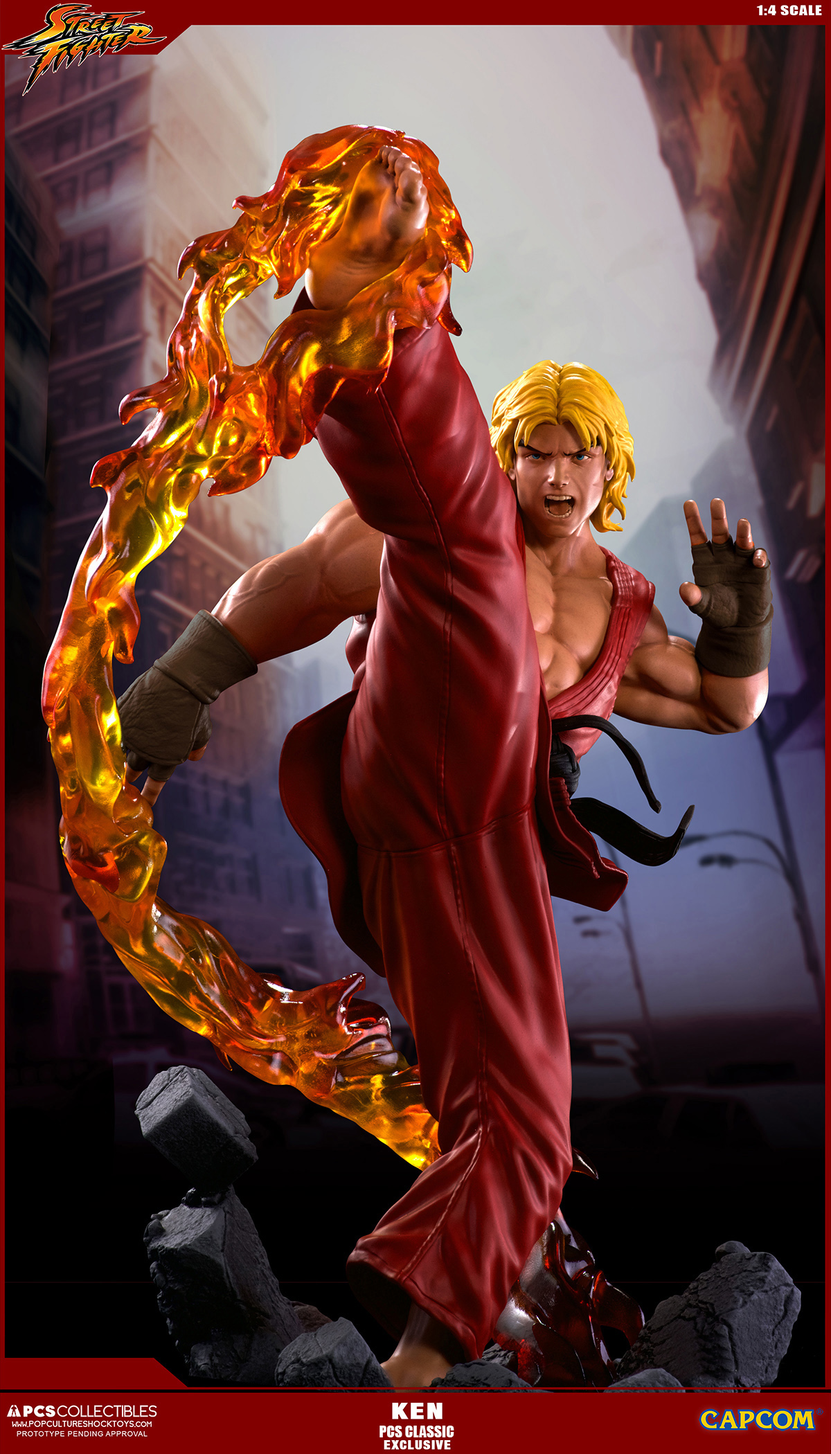 Street Fighter II - Street Fighter Zero - Ken Masters - Street Fighter Ultra - 1/4 - PCS Exclusive, Classic, w/ Dragon Flame Accessory (Premium Collectibles Studio) photo 12