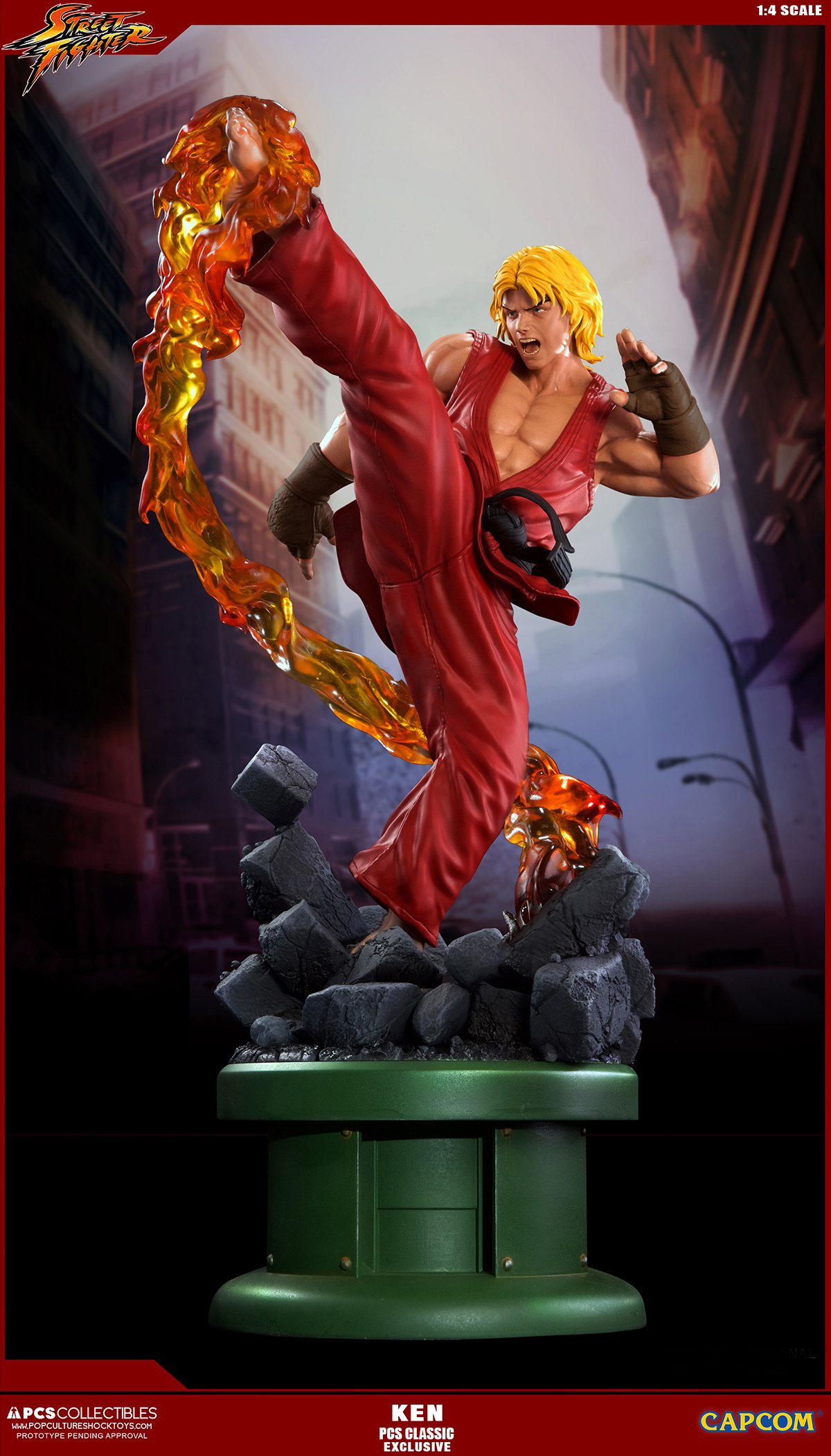 Street Fighter II - Street Fighter Zero - Ken Masters - Street Fighter Ultra - 1/4 - PCS Exclusive, Classic, w/ Dragon Flame Accessory (Premium Collectibles Studio) photo 13