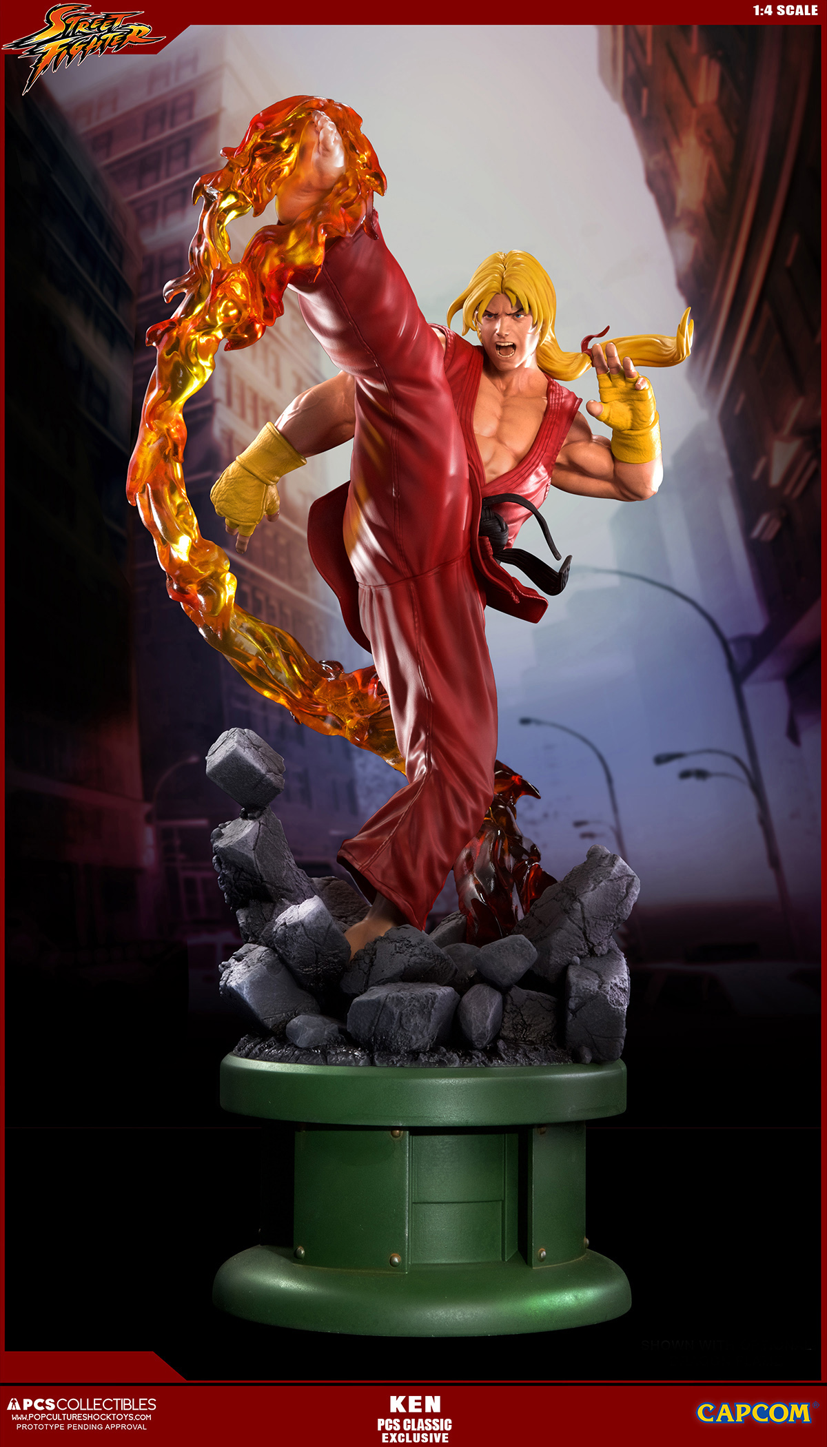 Street Fighter II - Street Fighter Zero - Ken Masters - Street Fighter Ultra - 1/4 - PCS Exclusive, Classic, w/ Dragon Flame Accessory (Premium Collectibles Studio) photo 14