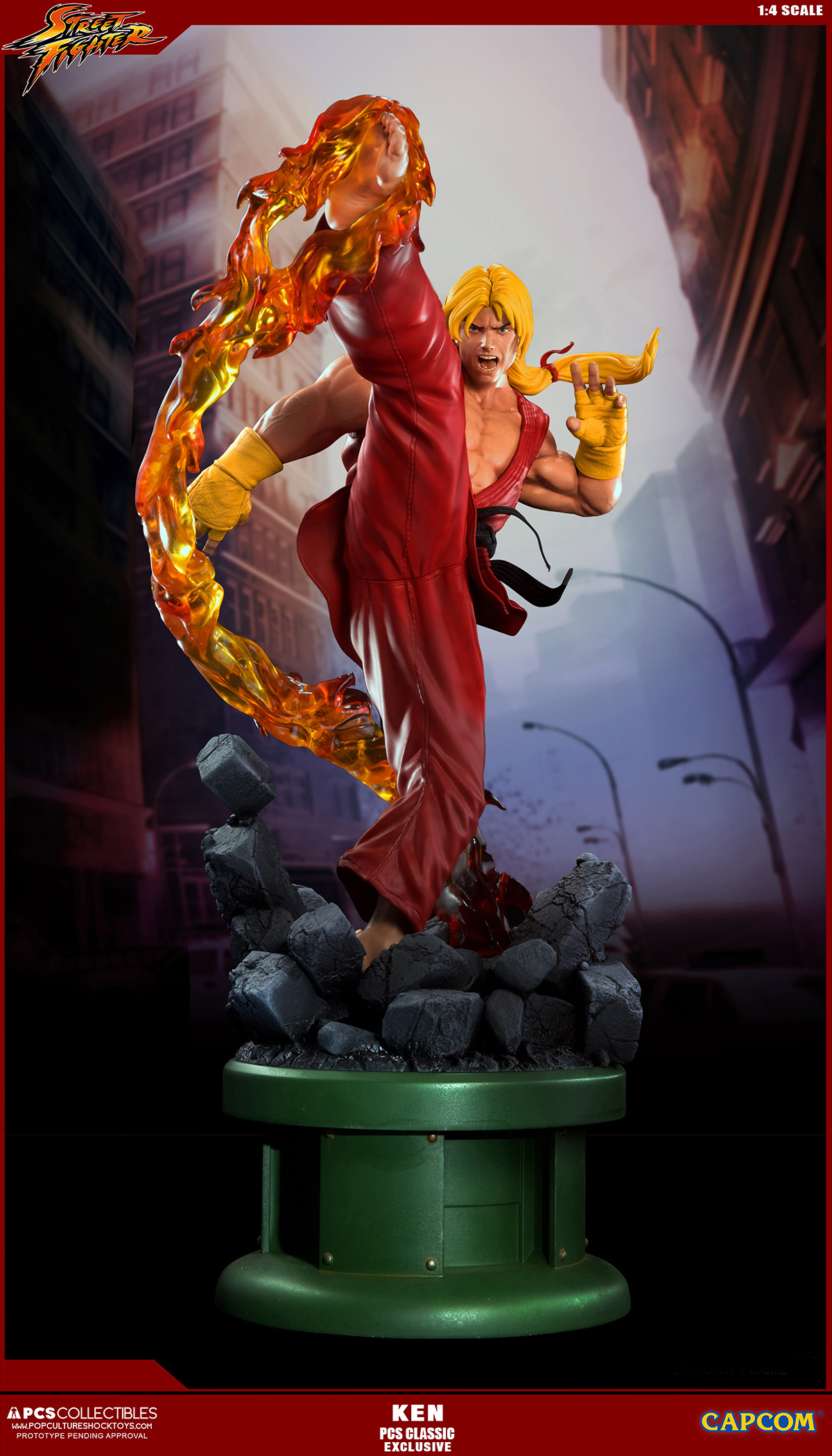 Street Fighter II - Street Fighter Zero - Ken Masters - Street Fighter Ultra - 1/4 - PCS Exclusive, Classic, w/ Dragon Flame Accessory (Premium Collectibles Studio) photo 15