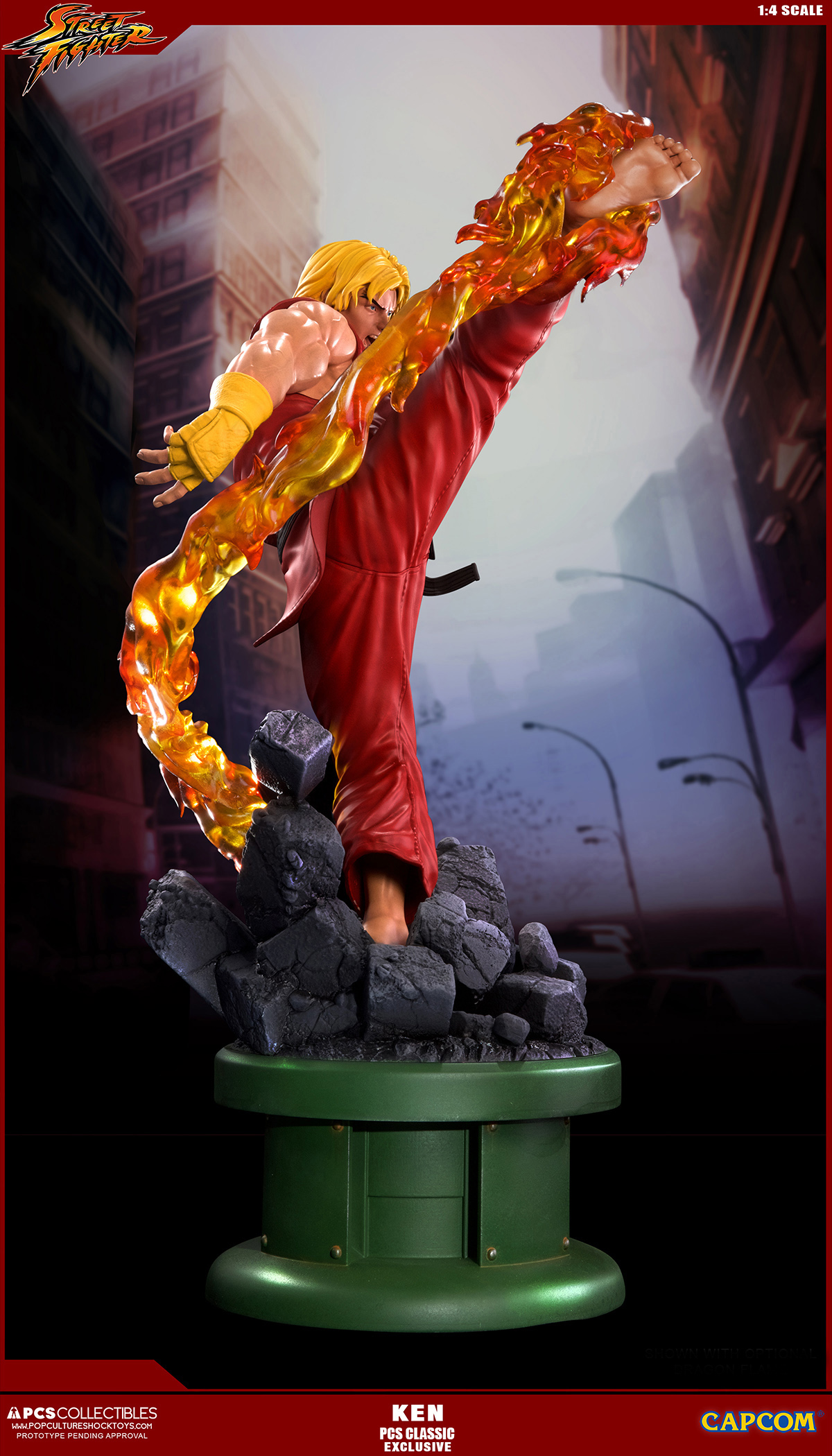 Street Fighter II - Street Fighter Zero - Ken Masters - Street Fighter Ultra - 1/4 - PCS Exclusive, Classic, w/ Dragon Flame Accessory (Premium Collectibles Studio) photo 16