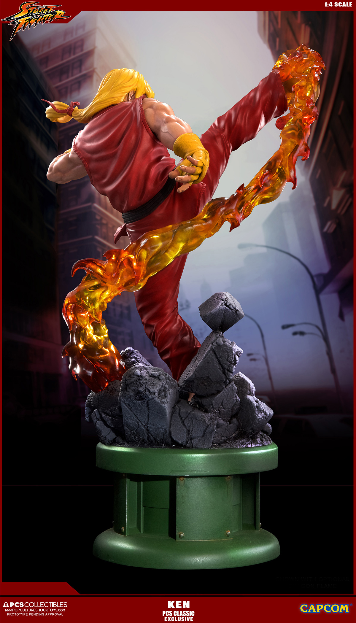 Street Fighter II - Street Fighter Zero - Ken Masters - Street Fighter Ultra - 1/4 - PCS Exclusive, Classic, w/ Dragon Flame Accessory (Premium Collectibles Studio) photo 17