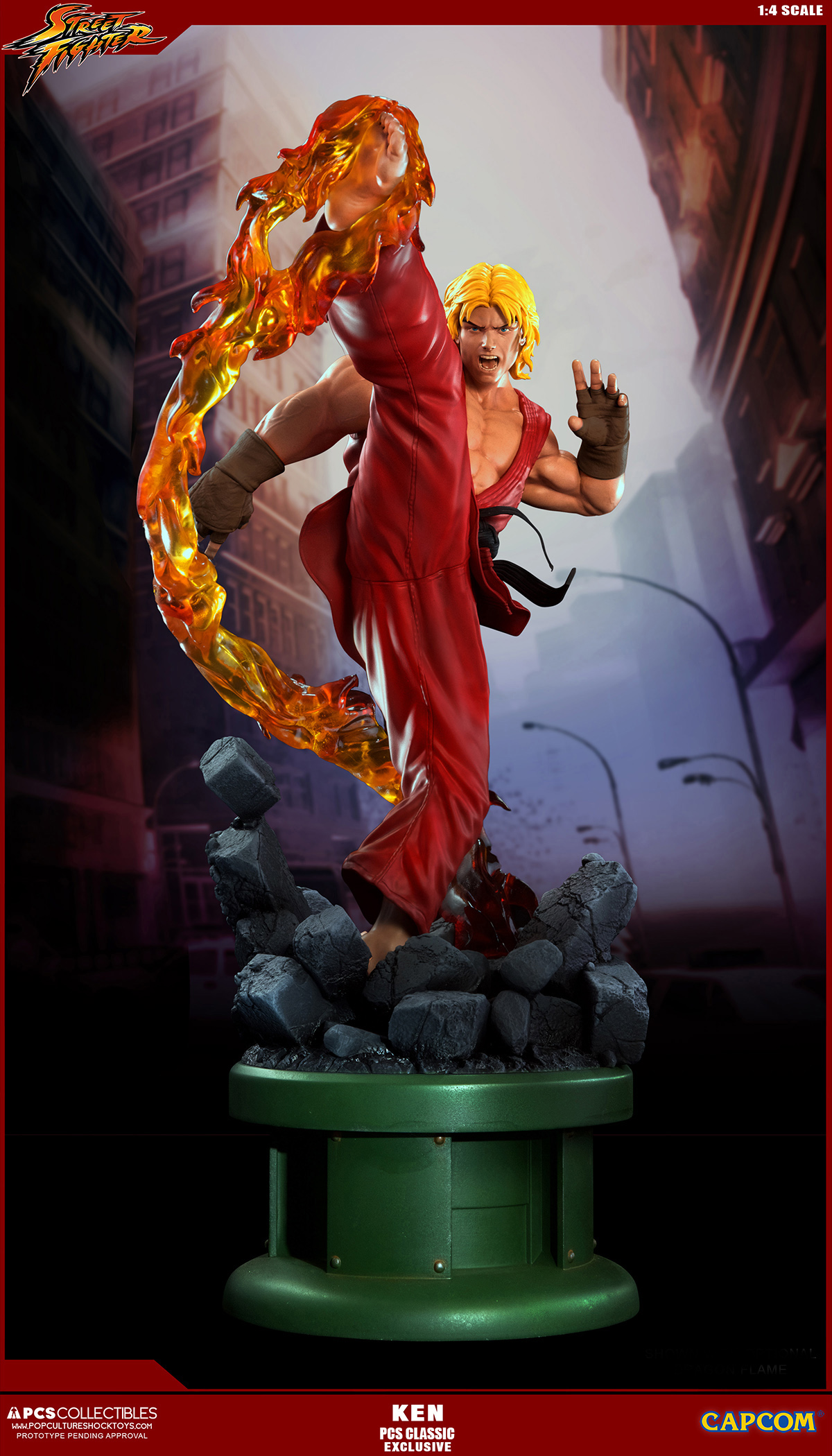 Street Fighter II - Street Fighter Zero - Ken Masters - Street Fighter Ultra - 1/4 - PCS Exclusive, Classic, w/ Dragon Flame Accessory (Premium Collectibles Studio) photo 19