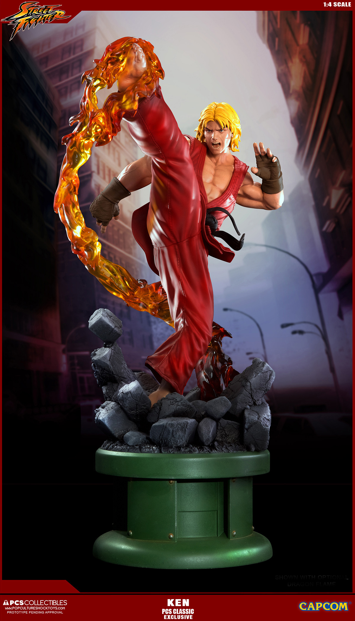 Street Fighter II - Street Fighter Zero - Ken Masters - Street Fighter Ultra - 1/4 - PCS Exclusive, Classic, w/ Dragon Flame Accessory (Premium Collectibles Studio) photo 20