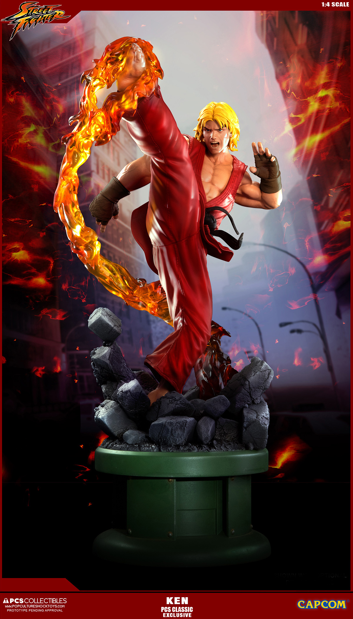 Street Fighter II - Street Fighter Zero - Ken Masters - Street Fighter Ultra - 1/4 - PCS Exclusive, Classic, w/ Dragon Flame Accessory (Premium Collectibles Studio) photo 21