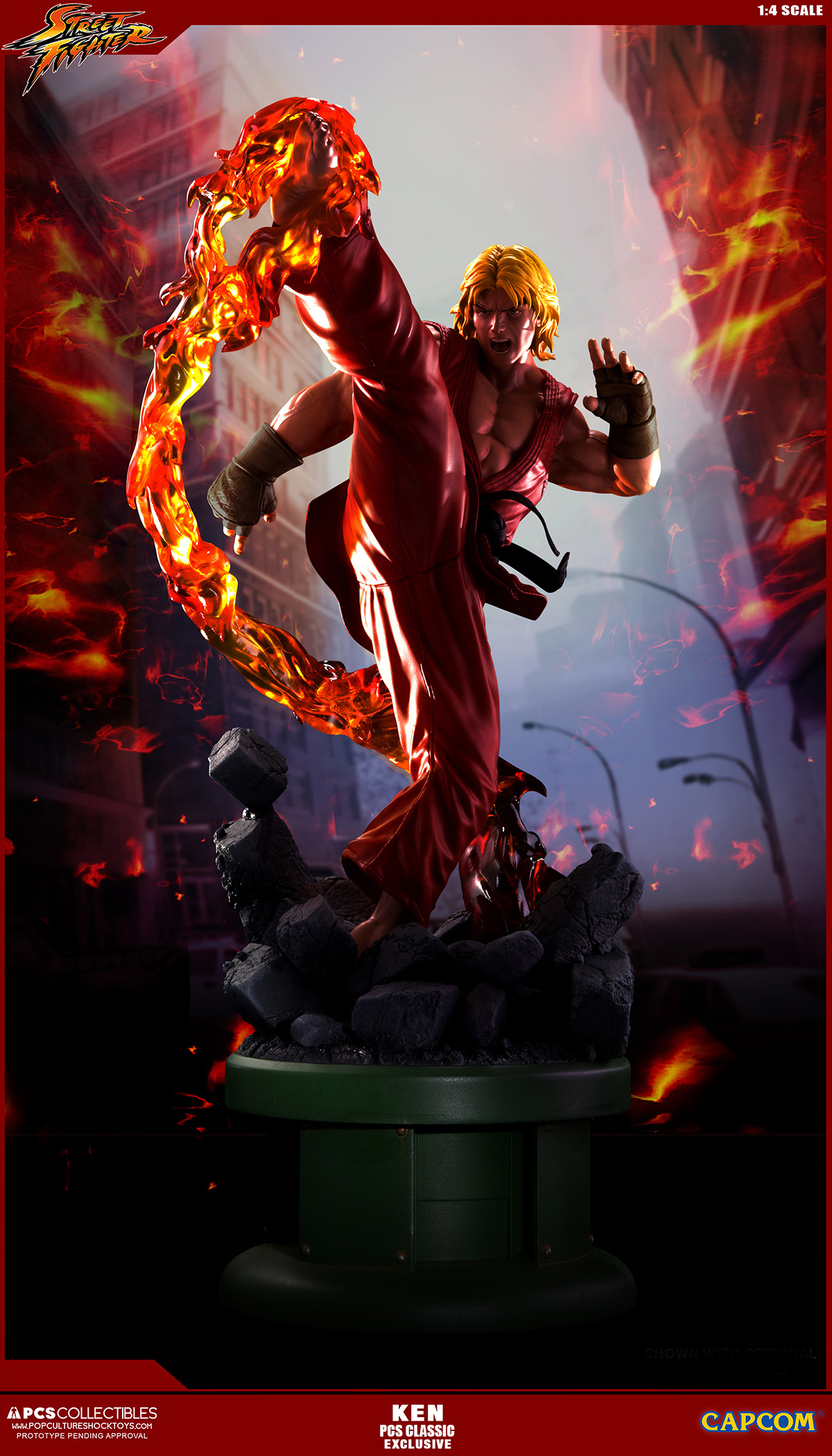 Street Fighter II - Street Fighter Zero - Ken Masters - Street Fighter Ultra - 1/4 - PCS Exclusive, Classic, w/ Dragon Flame Accessory (Premium Collectibles Studio) photo 23