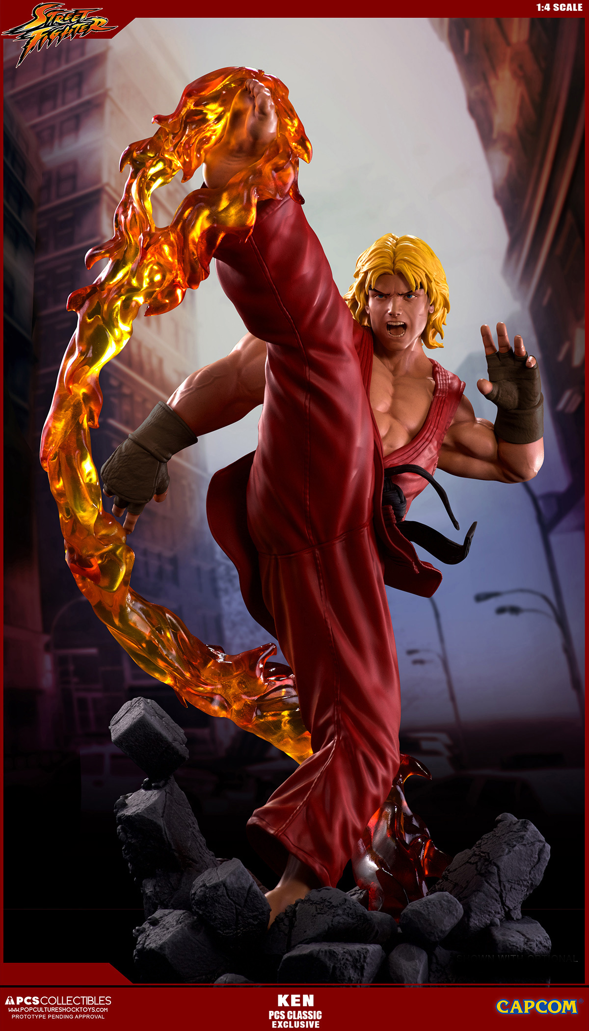 Street Fighter II - Street Fighter Zero - Ken Masters - Street Fighter Ultra - 1/4 - PCS Exclusive, Classic, w/ Dragon Flame Accessory (Premium Collectibles Studio) photo 24