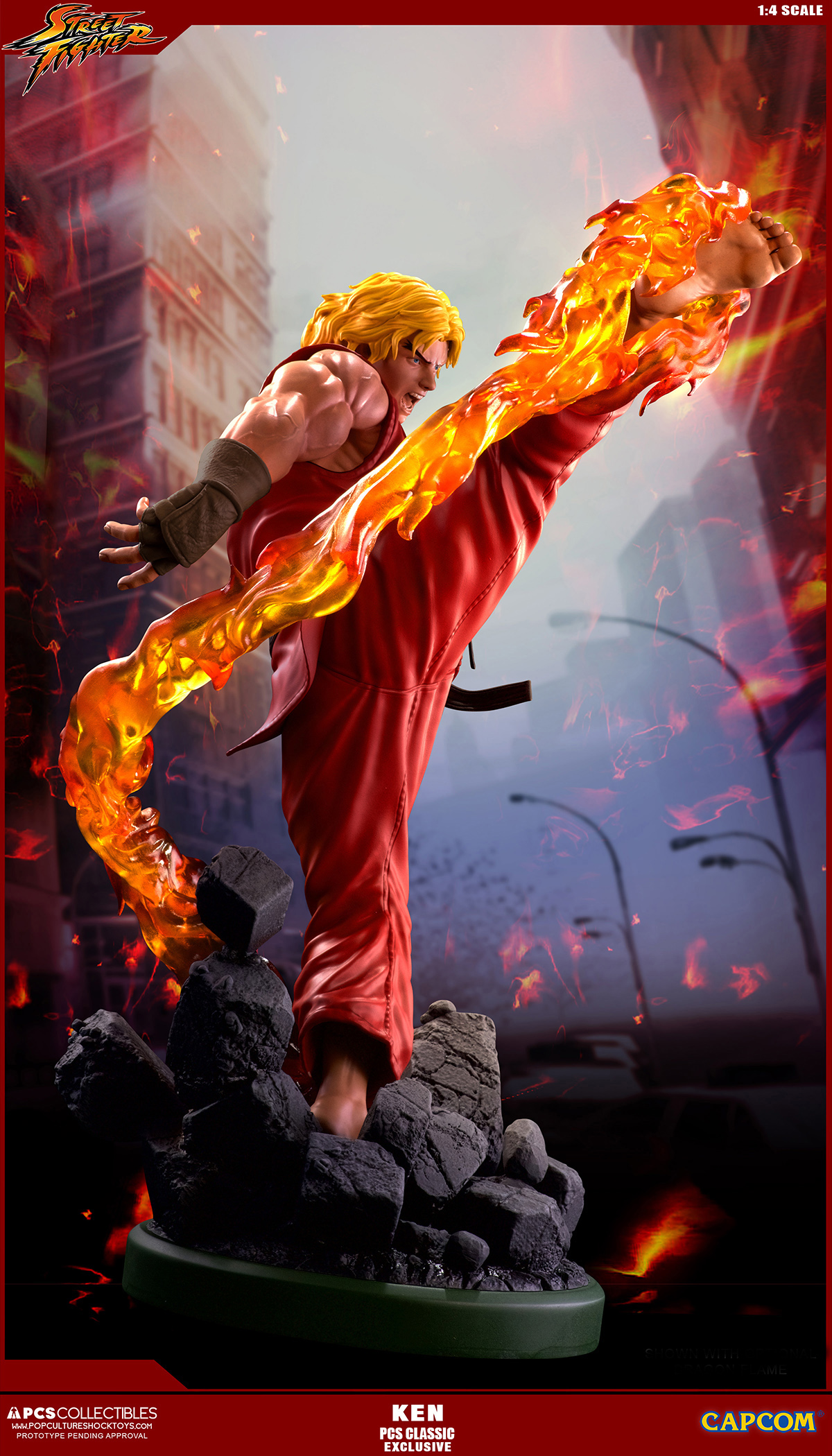 Street Fighter II - Street Fighter Zero - Ken Masters - Street Fighter Ultra - 1/4 - PCS Exclusive, Classic, w/ Dragon Flame Accessory (Premium Collectibles Studio) photo 25