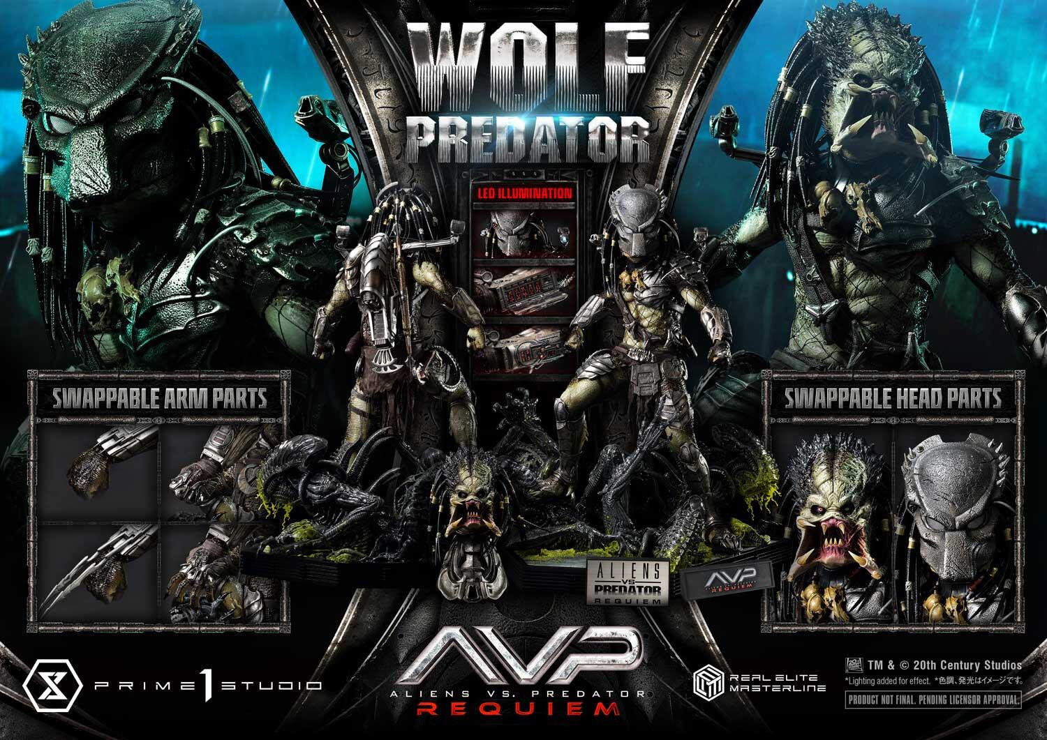 Aliens Vs Predator: Requiem - Alien Warrior - Wolf Predator - Real Elite Masterline  (REMAVP-01) - 1/3 (Prime 1 Studio) photo 71