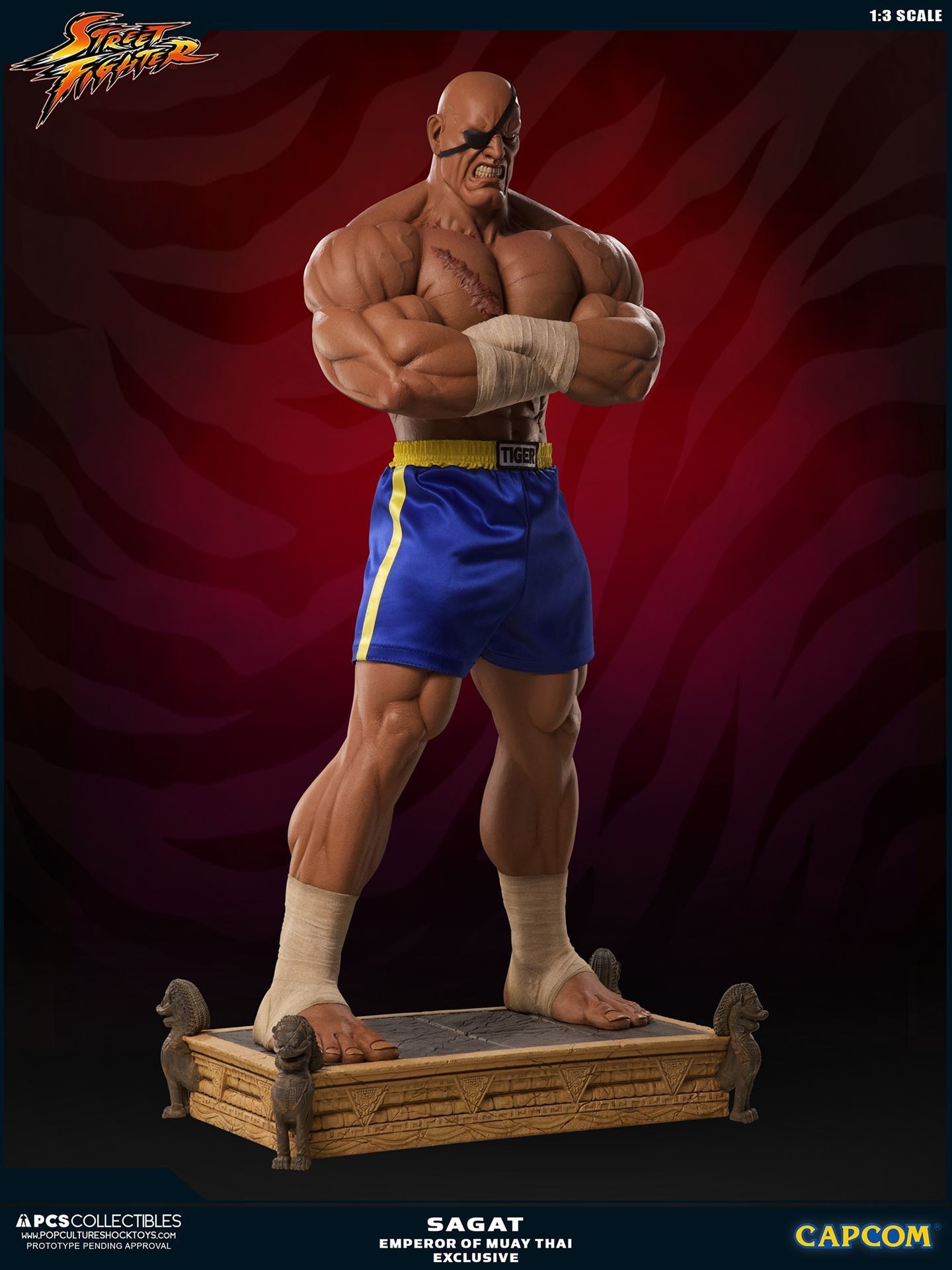 Street Fighter II - Sagat - Mixed Media - 1/3 - PCS Exclusive, Emperor of Muay Thai (Premium Collectibles Studio) photo 6