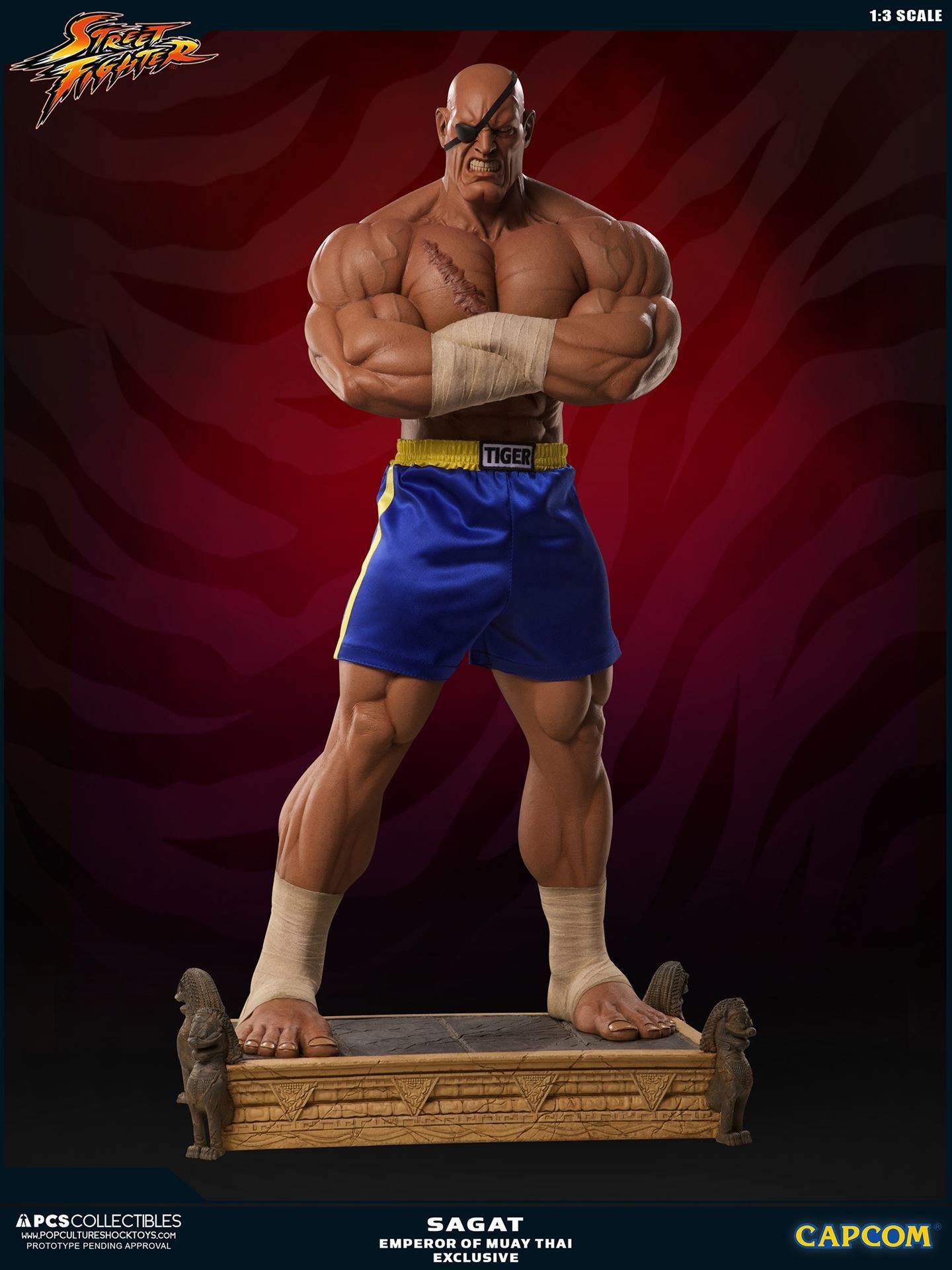 Street Fighter II - Sagat - Mixed Media - 1/3 - PCS Exclusive, Emperor of Muay Thai (Premium Collectibles Studio) photo 9