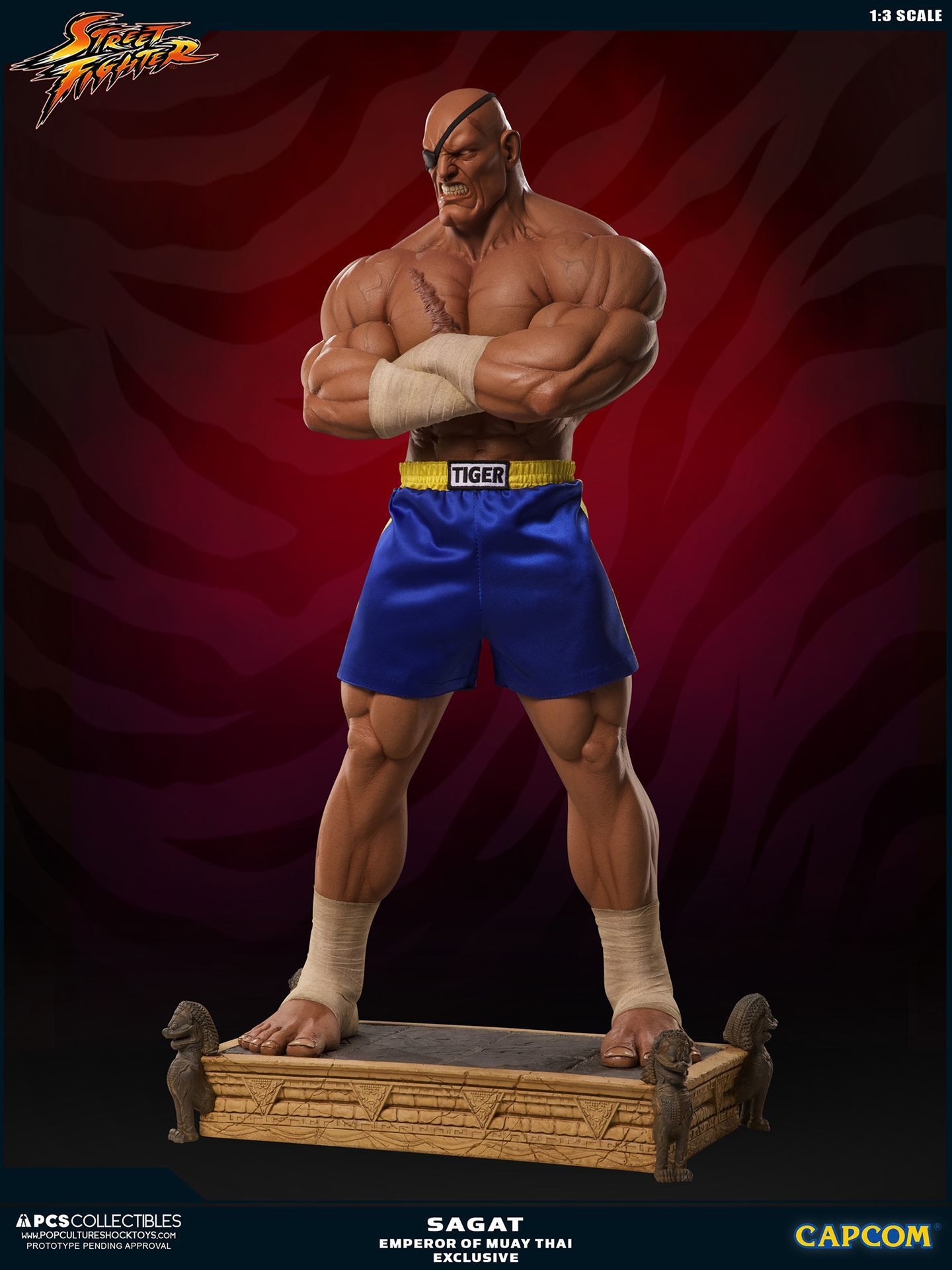 Street Fighter II - Sagat - Mixed Media - 1/3 - PCS Exclusive, Emperor of Muay Thai (Premium Collectibles Studio) photo 10