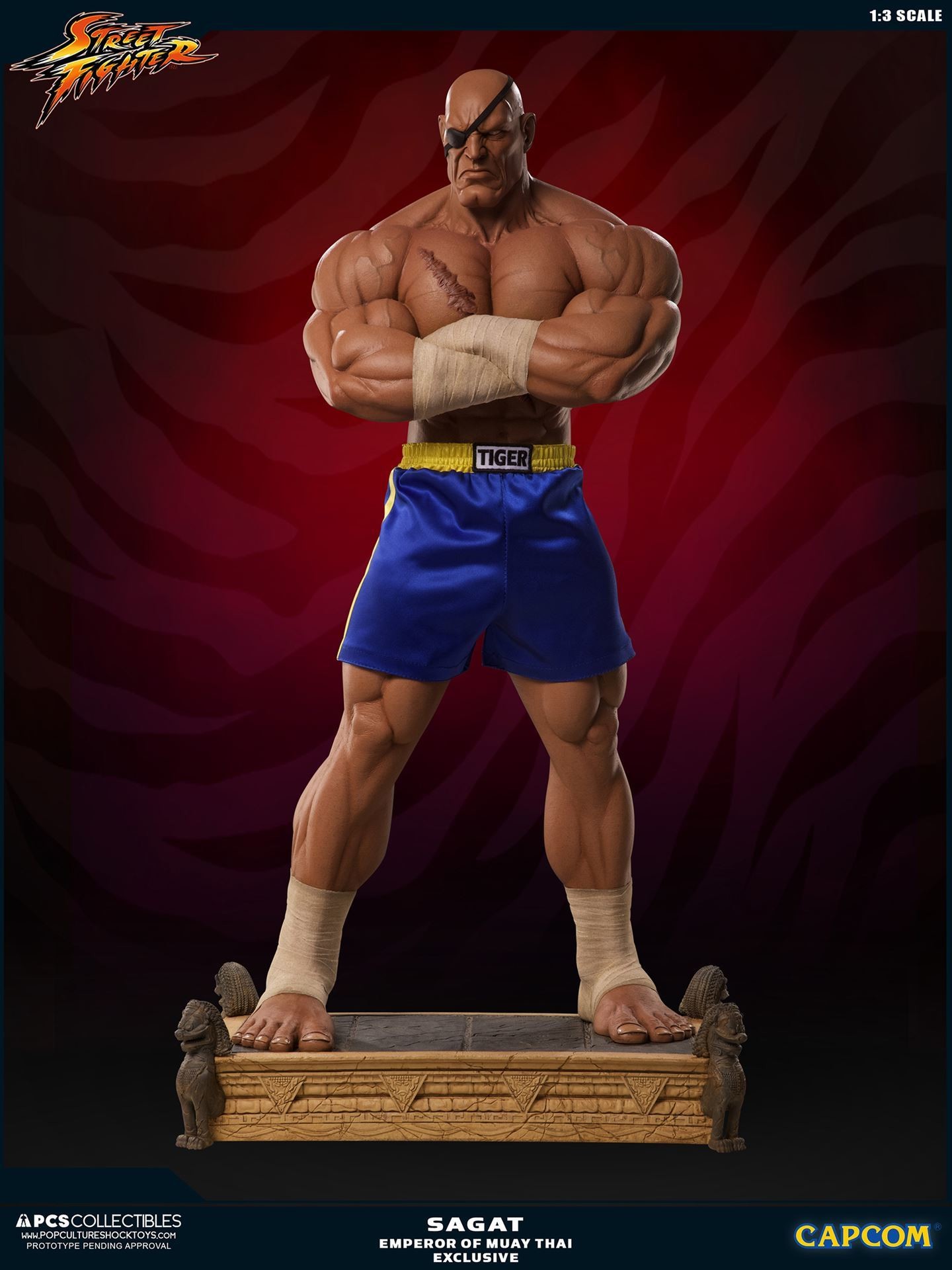 Street Fighter II - Sagat - Mixed Media - 1/3 - PCS Exclusive, Emperor of Muay Thai (Premium Collectibles Studio) photo 11