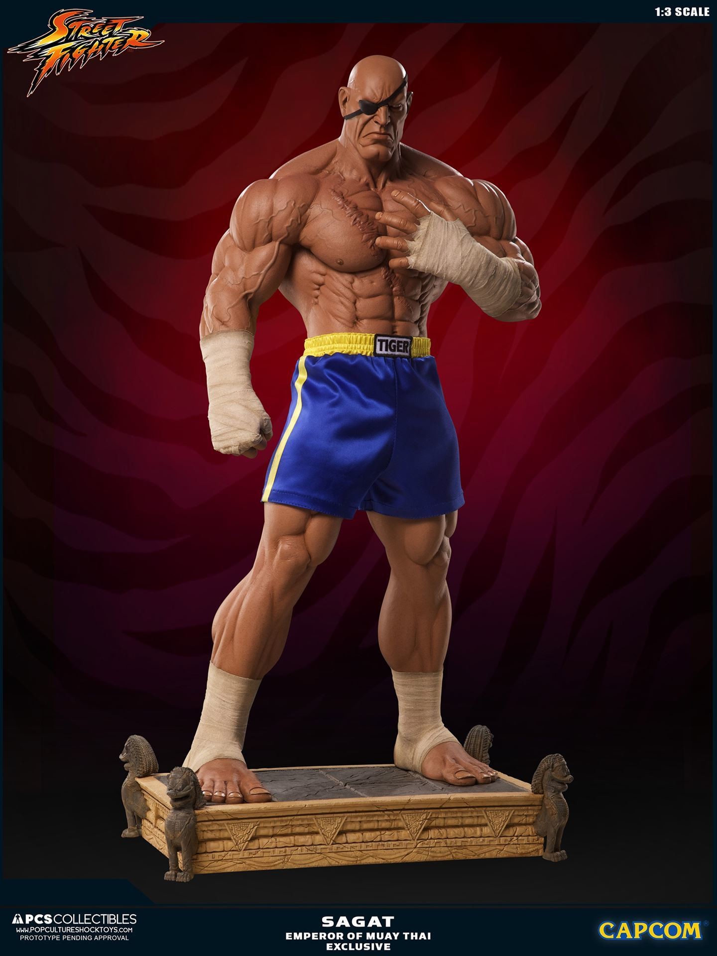 Street Fighter II - Sagat - Mixed Media - 1/3 - PCS Exclusive, Emperor of Muay Thai (Premium Collectibles Studio) photo 17