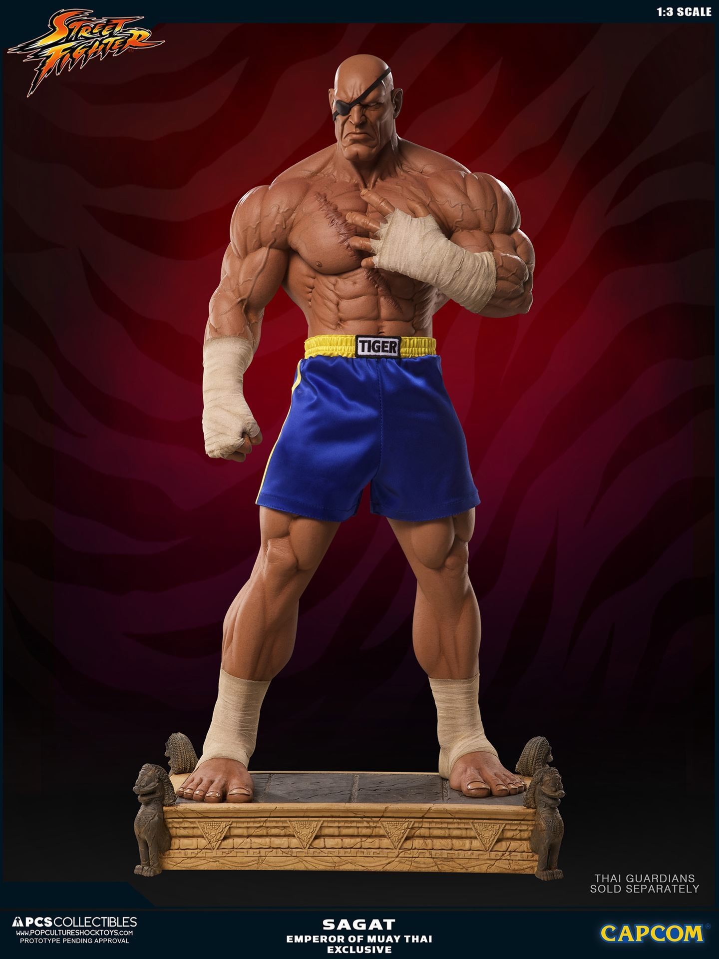Street Fighter II - Sagat - Mixed Media - 1/3 - PCS Exclusive, Emperor of Muay Thai (Premium Collectibles Studio) photo 19
