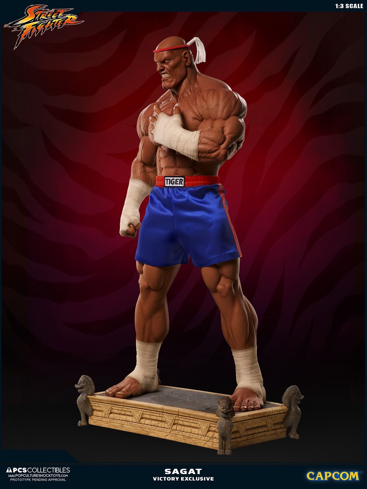 Street Fighter II V - Sagat - Mixed Media - 1/3 - PCS Exclusive, Victory (Premium Collectibles Studio) photo 34