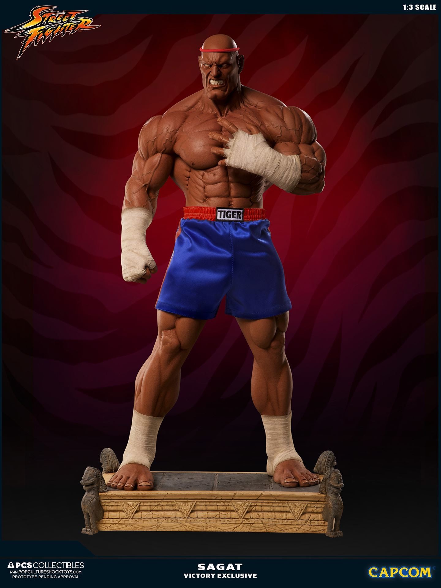 Street Fighter II V - Sagat - Mixed Media - 1/3 - PCS Exclusive, Victory (Premium Collectibles Studio) photo 8