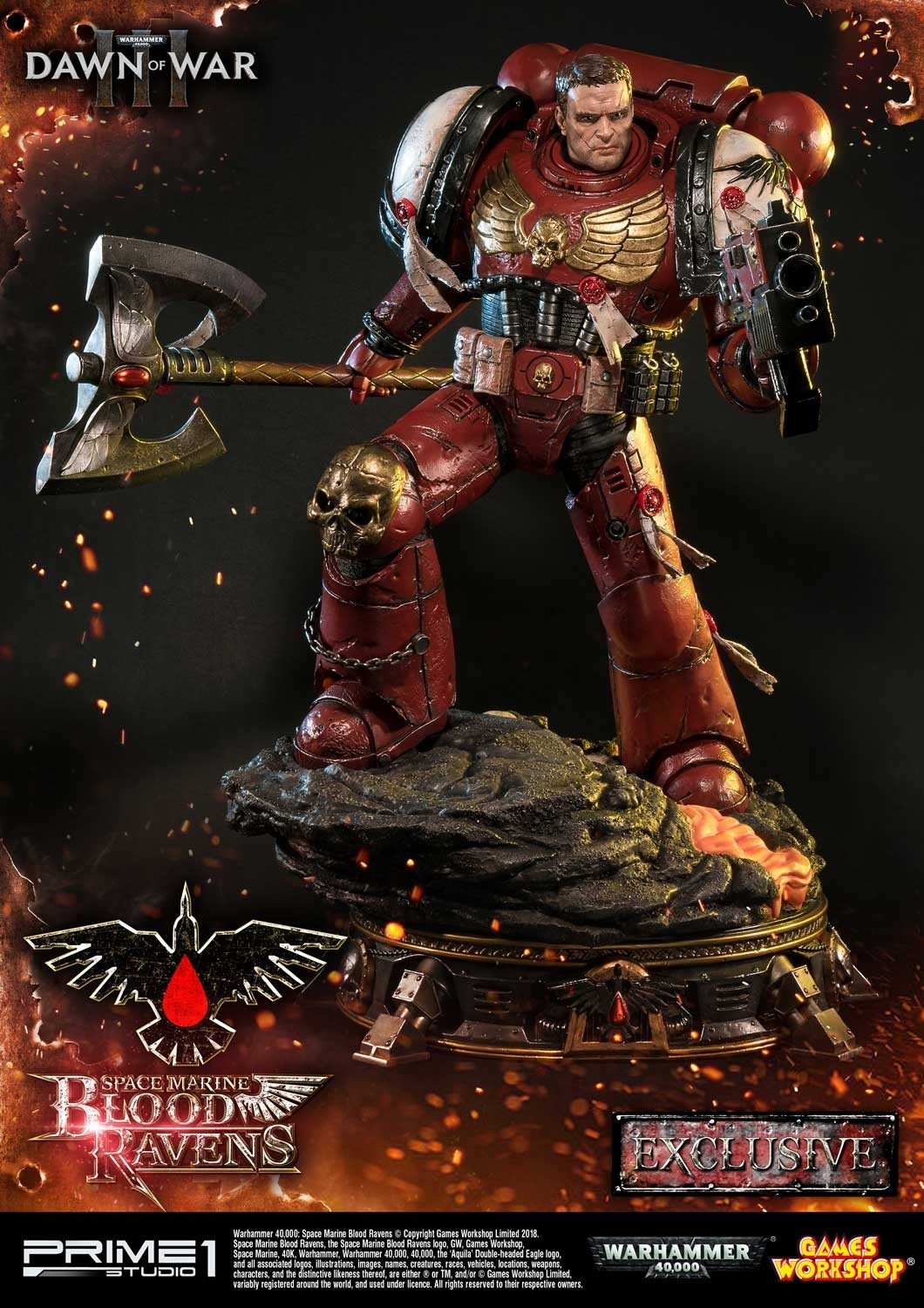 Warhammer 40,000: Dawn of War III - Space Marine Blood Raven - Premium Masterline  (PMWH40K-02) - 1/4 (Prime 1 Studio) photo 3