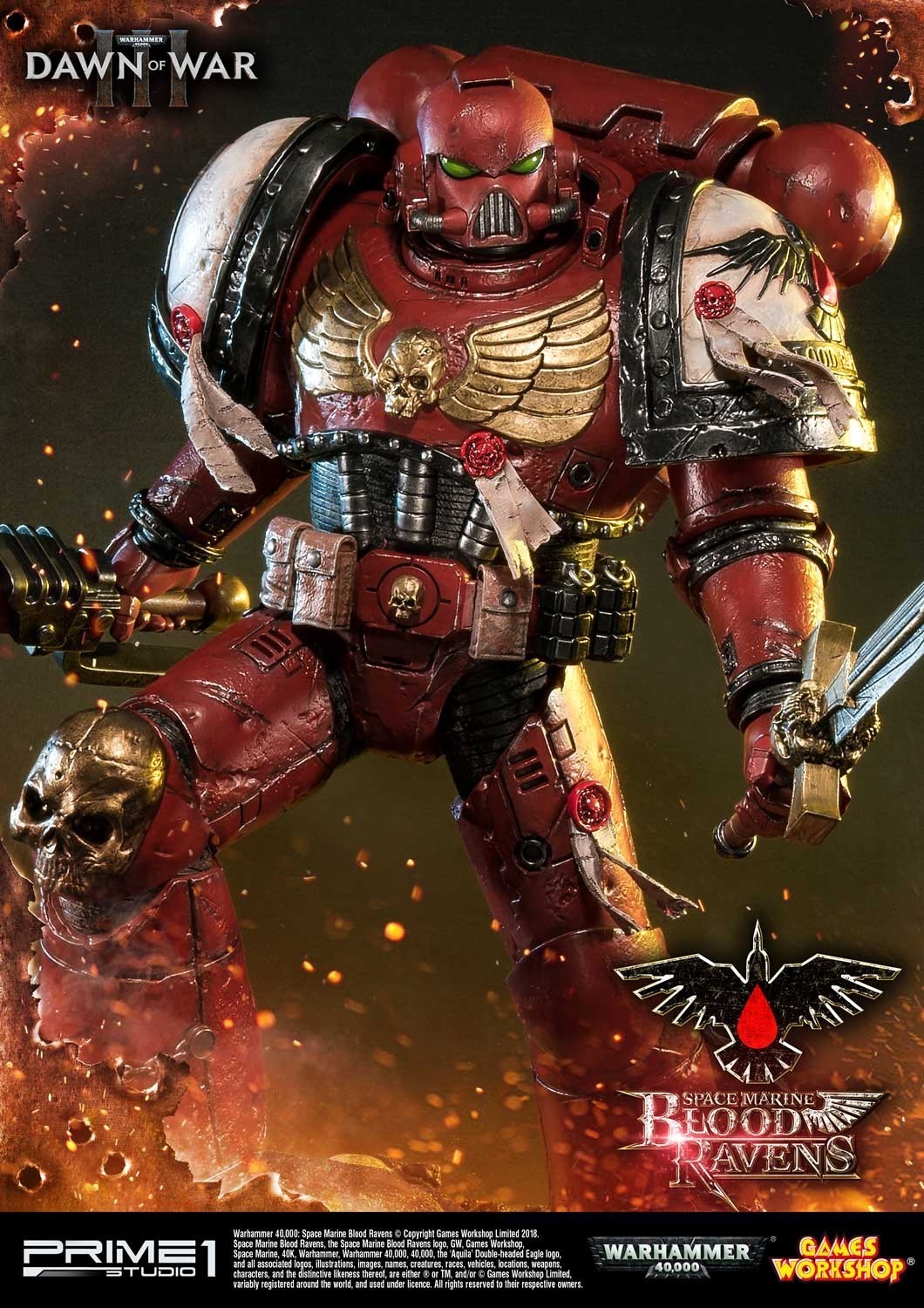 Warhammer 40,000: Dawn of War III - Space Marine Blood Raven - Premium Masterline  (PMWH40K-02) - 1/4 (Prime 1 Studio) photo 7