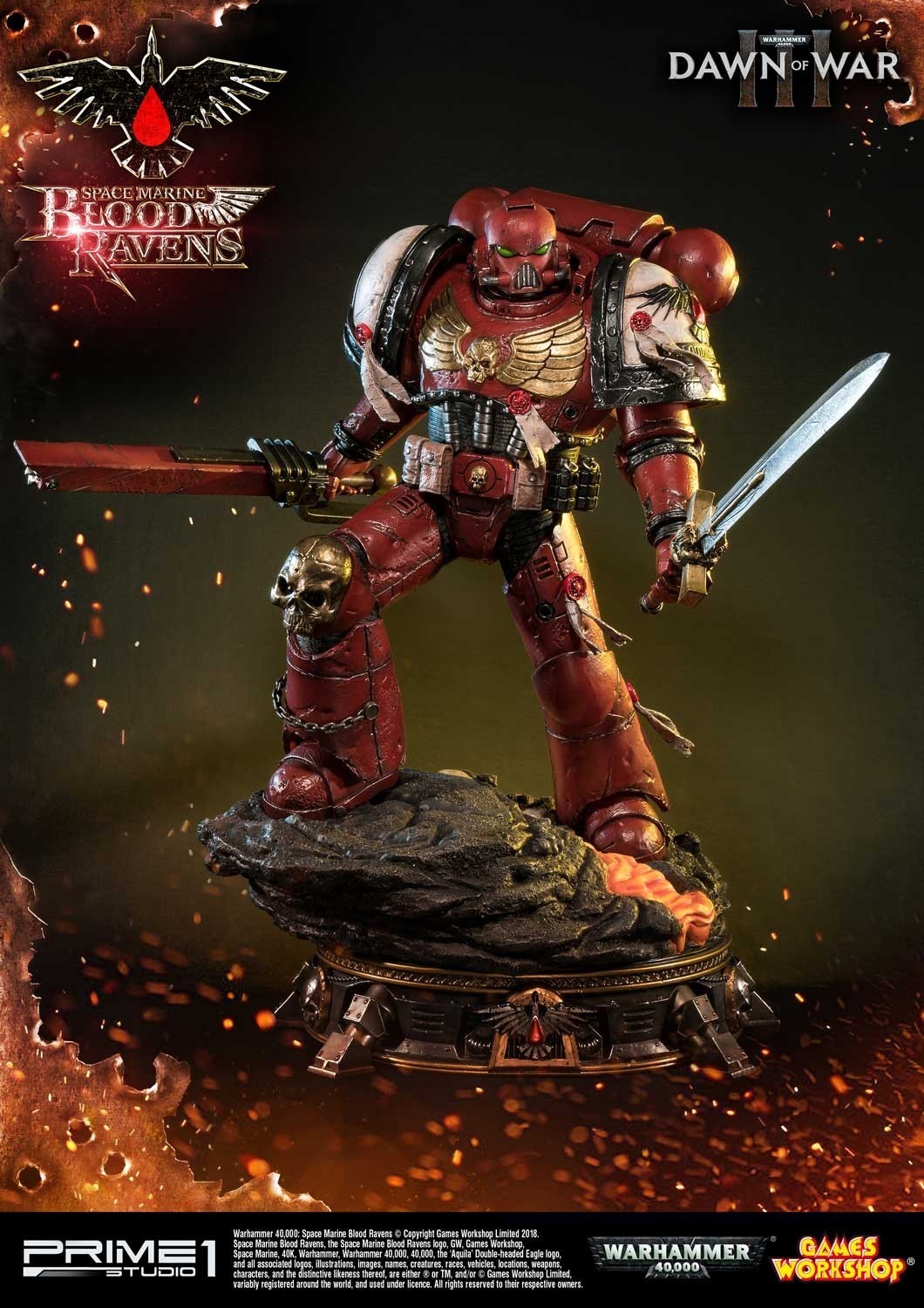 Warhammer 40,000: Dawn of War III - Space Marine Blood Raven - Premium Masterline  (PMWH40K-02) - 1/4 (Prime 1 Studio) photo 8