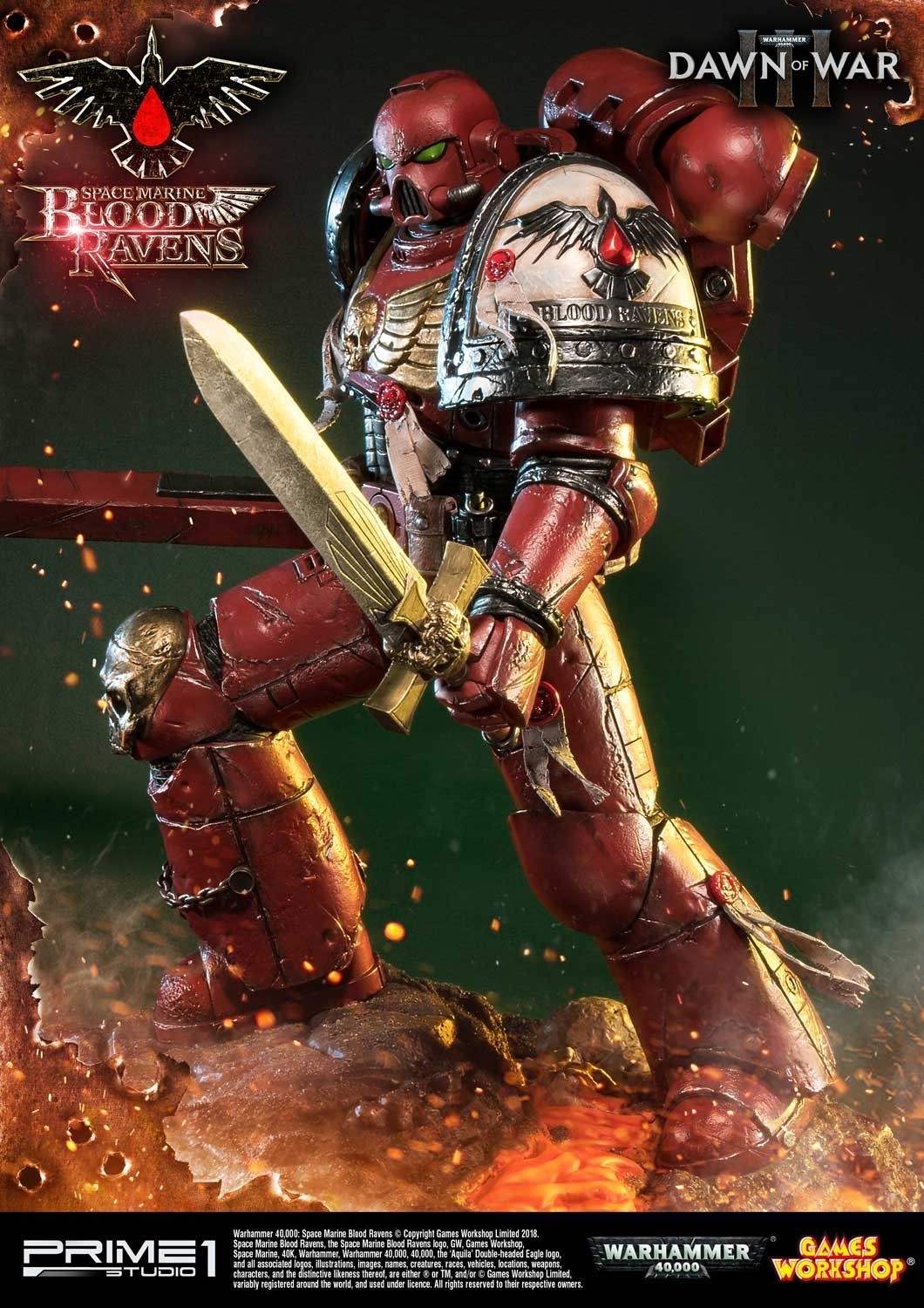 Warhammer 40,000: Dawn of War III - Space Marine Blood Raven - Premium Masterline  (PMWH40K-02) - 1/4 (Prime 1 Studio) photo 9