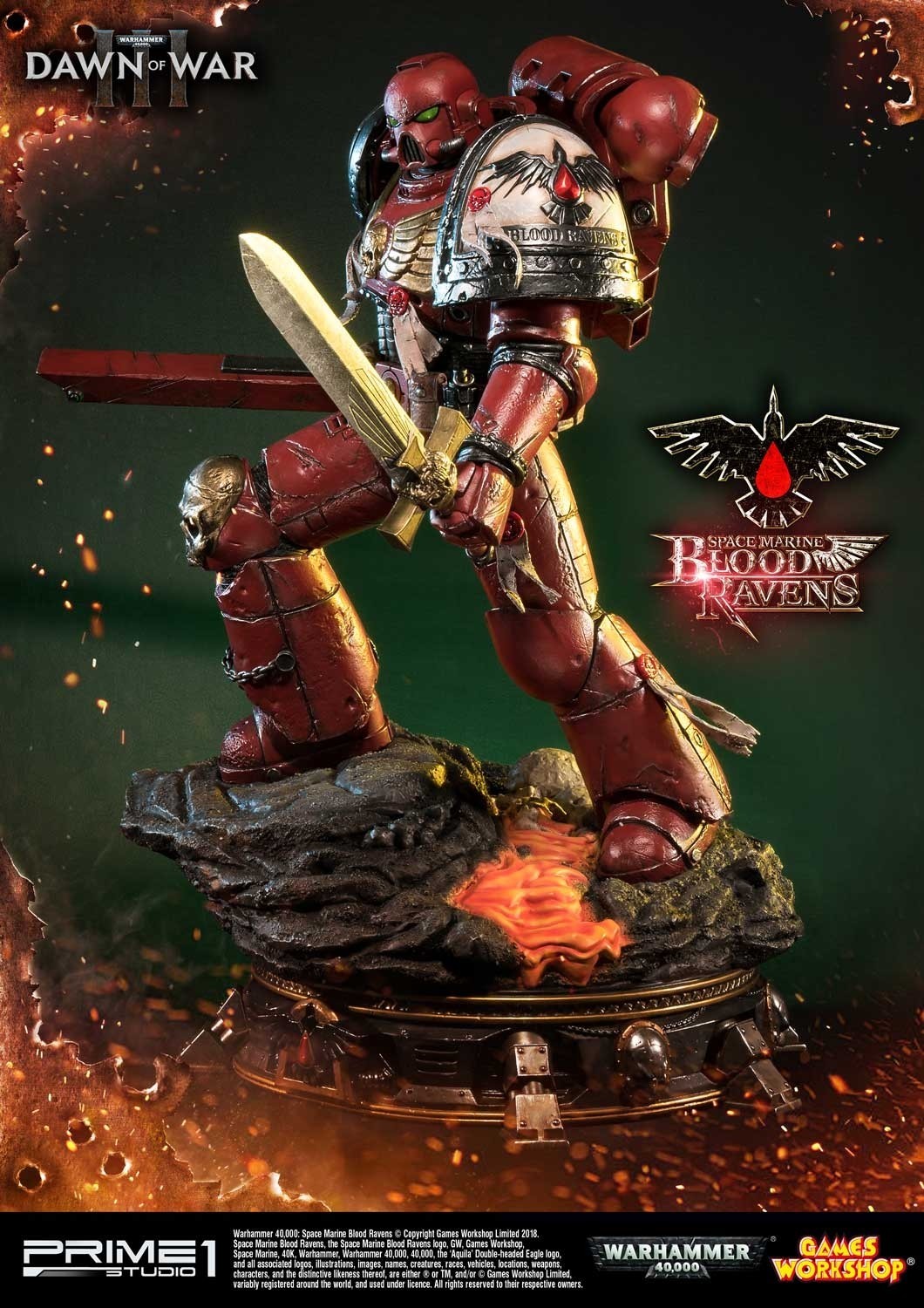 Warhammer 40,000: Dawn of War III - Space Marine Blood Raven - Premium Masterline  (PMWH40K-02) - 1/4 (Prime 1 Studio) photo 10