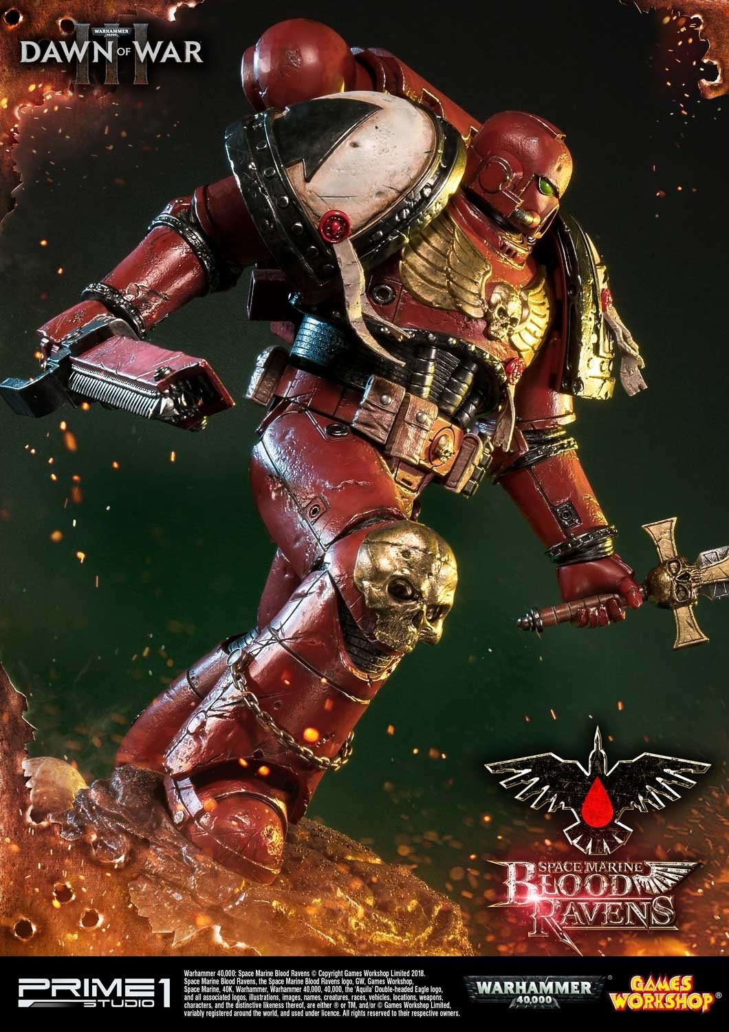 Warhammer 40,000: Dawn of War III - Space Marine Blood Raven - Premium Masterline  (PMWH40K-02) - 1/4 (Prime 1 Studio) photo 11