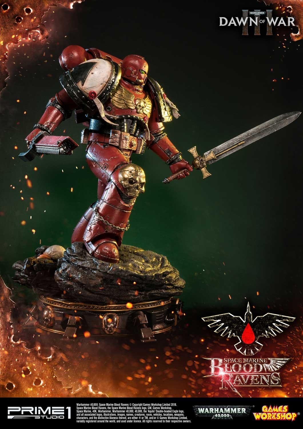 Warhammer 40,000: Dawn of War III - Space Marine Blood Raven - Premium Masterline  (PMWH40K-02) - 1/4 (Prime 1 Studio) photo 12