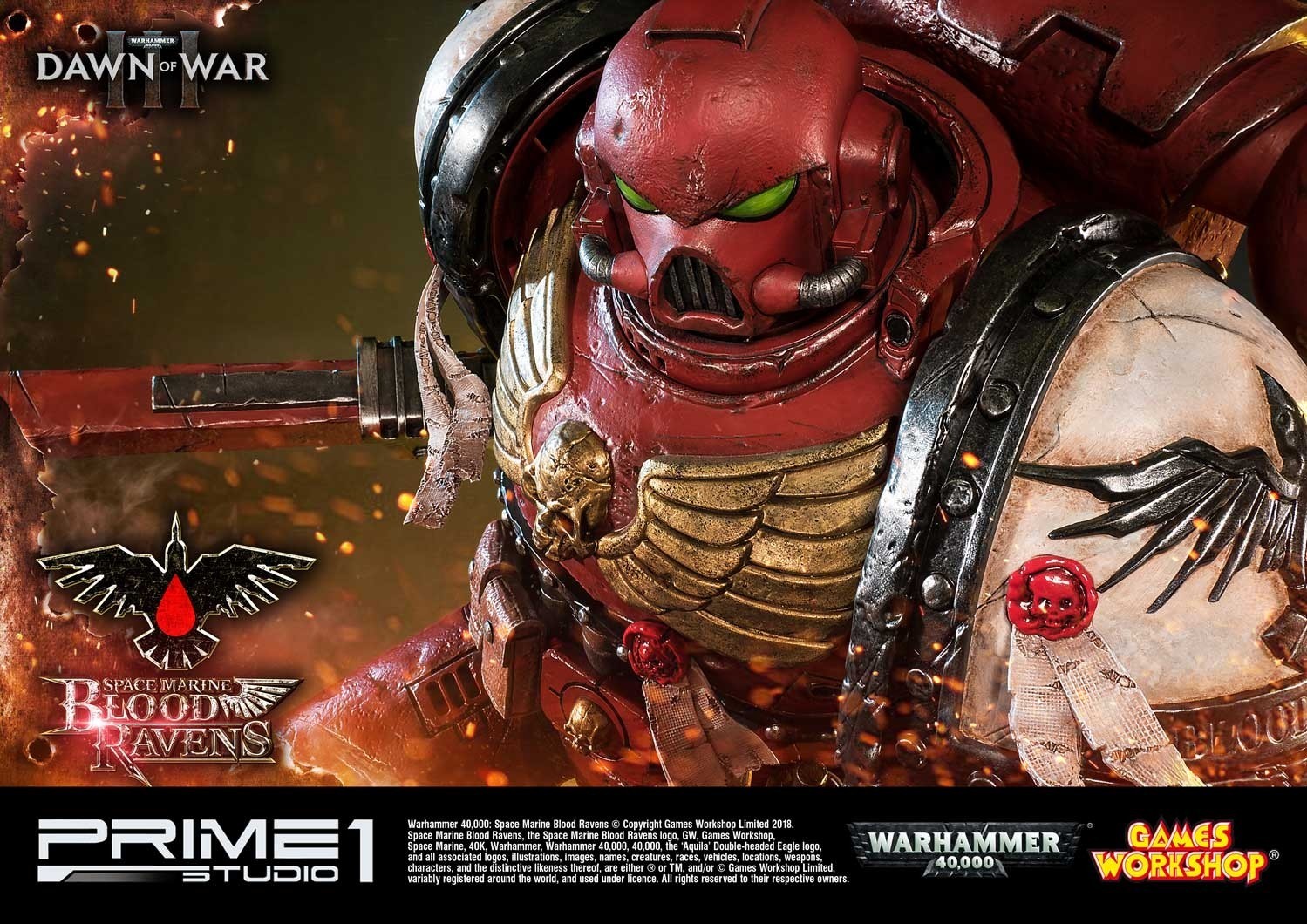 Warhammer 40,000: Dawn of War III - Space Marine Blood Raven - Premium Masterline  (PMWH40K-02) - 1/4 (Prime 1 Studio) photo 17