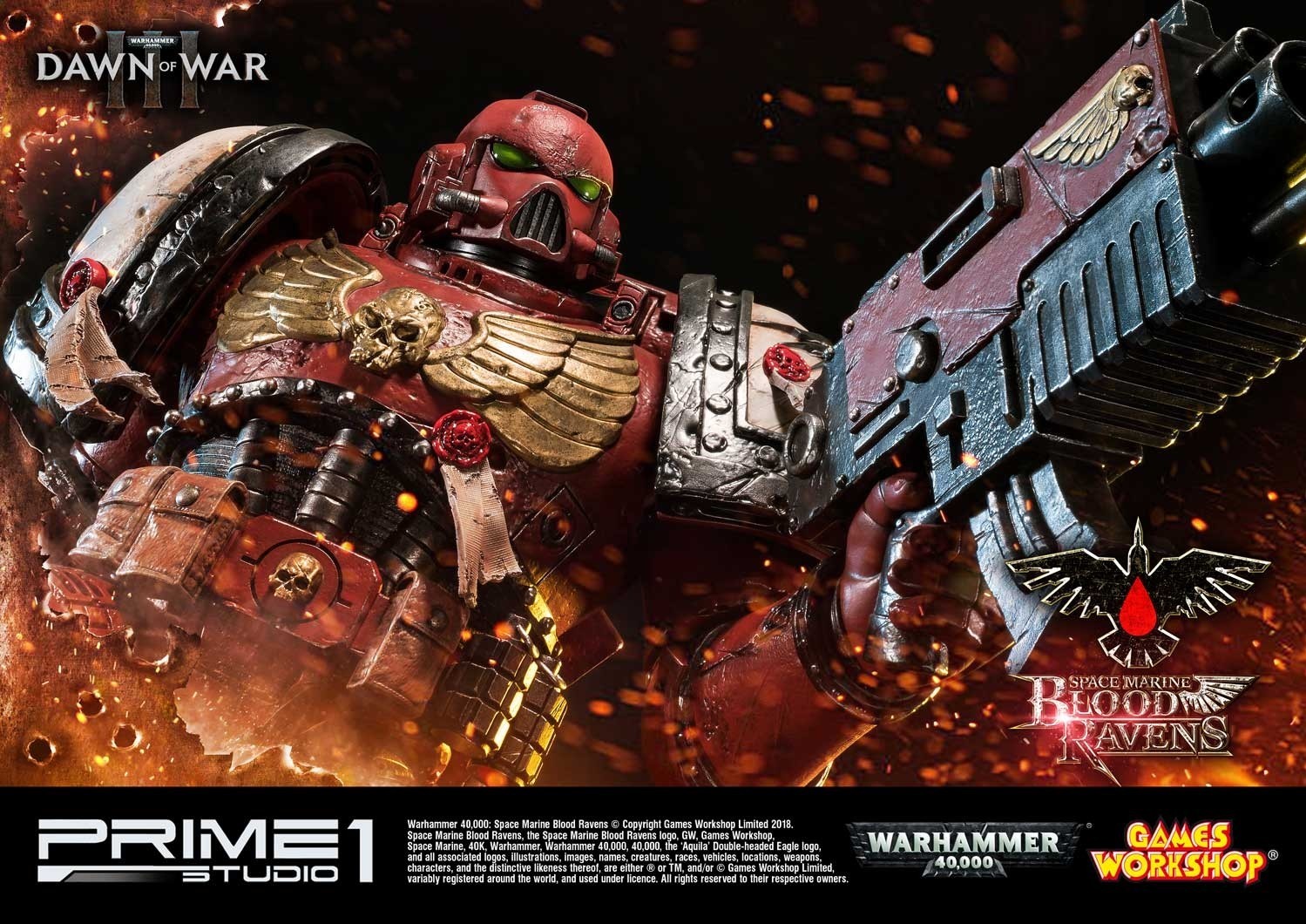 Warhammer 40,000: Dawn of War III - Space Marine Blood Raven - Premium Masterline  (PMWH40K-02) - 1/4 (Prime 1 Studio) photo 20