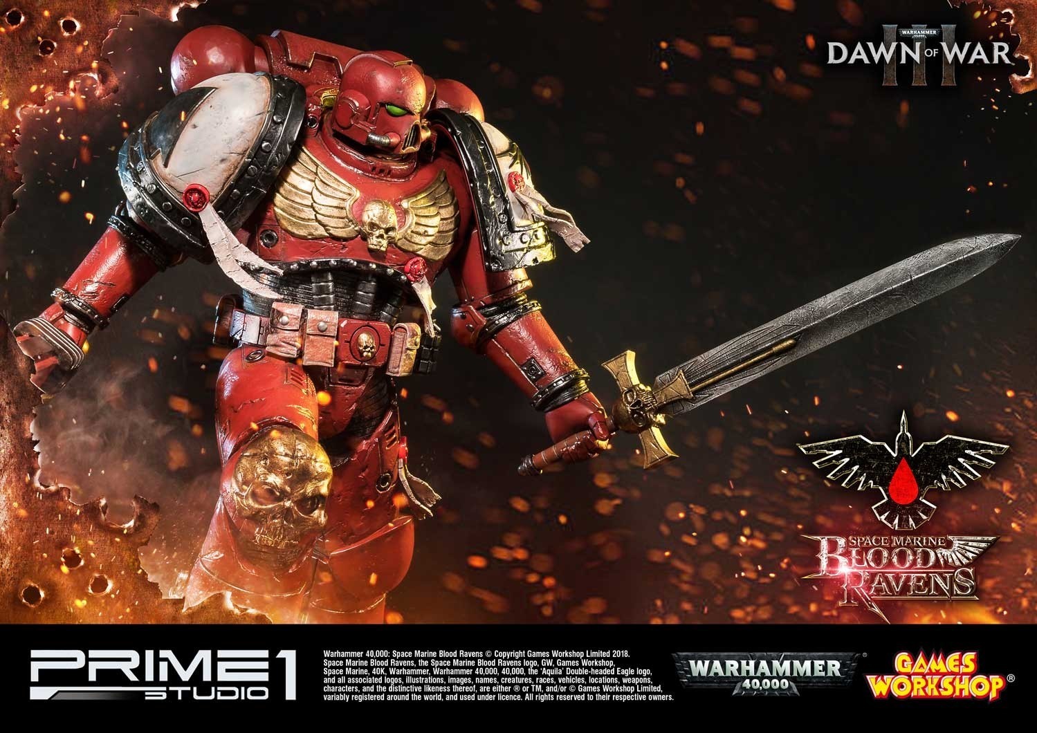 Warhammer 40,000: Dawn of War III - Space Marine Blood Raven - Premium Masterline  (PMWH40K-02) - 1/4 (Prime 1 Studio) photo 22