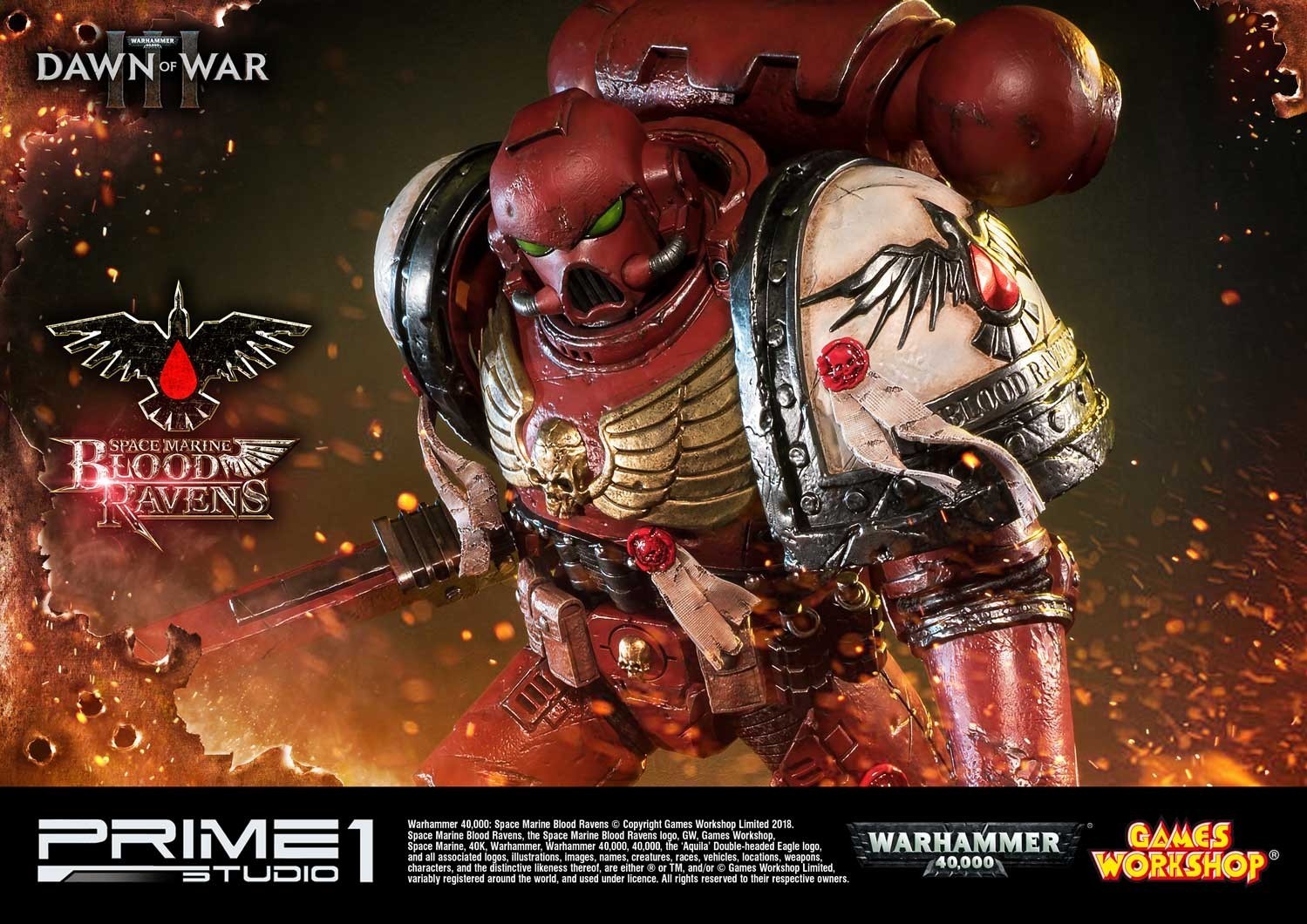 Warhammer 40,000: Dawn of War III - Space Marine Blood Raven - Premium Masterline  (PMWH40K-02) - 1/4 (Prime 1 Studio) photo 28