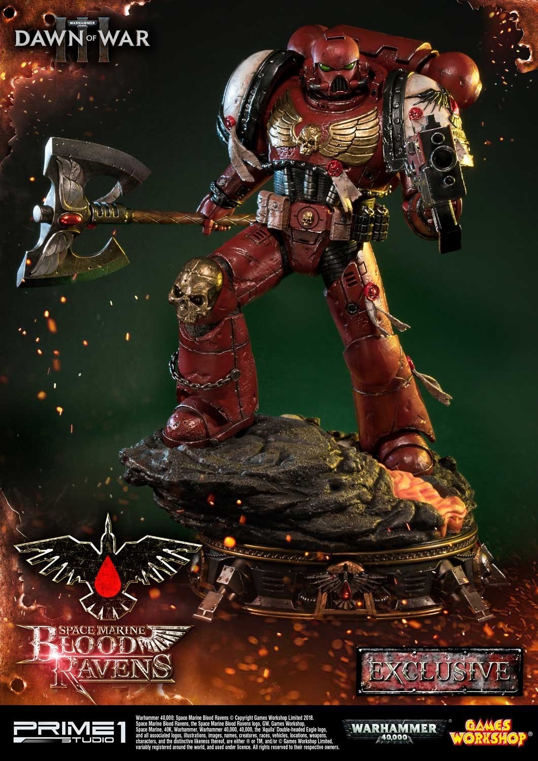 Warhammer 40,000: Dawn of War III - Space Marine Blood Raven - Premium Masterline  (PMWH40K-02) - 1/4 (Prime 1 Studio) photo 29