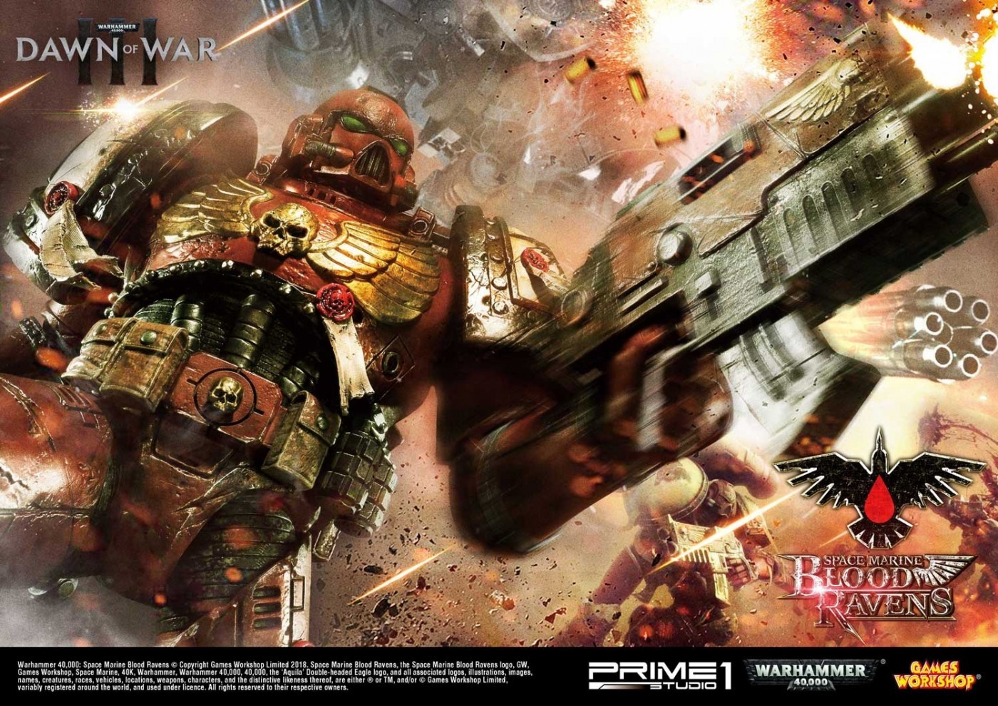 Warhammer 40,000: Dawn of War III - Space Marine Blood Raven - Premium Masterline  (PMWH40K-02) - 1/4 (Prime 1 Studio) photo 30