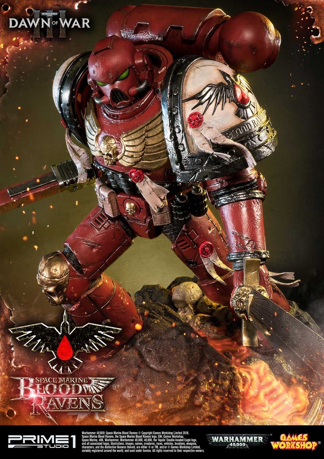 Warhammer 40,000: Dawn of War III - Space Marine Blood Raven - Premium Masterline  (PMWH40K-02) - 1/4 (Prime 1 Studio) photo 31