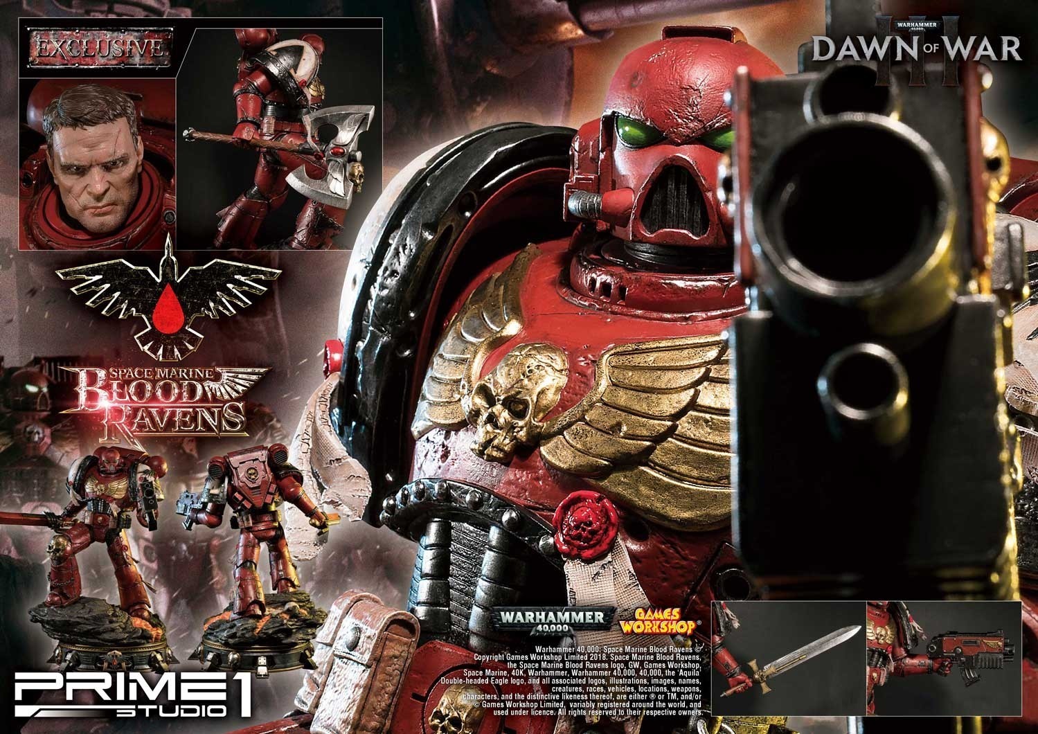 Warhammer 40,000: Dawn of War III - Space Marine Blood Raven - Premium Masterline  (PMWH40K-02) - 1/4 (Prime 1 Studio) photo 34