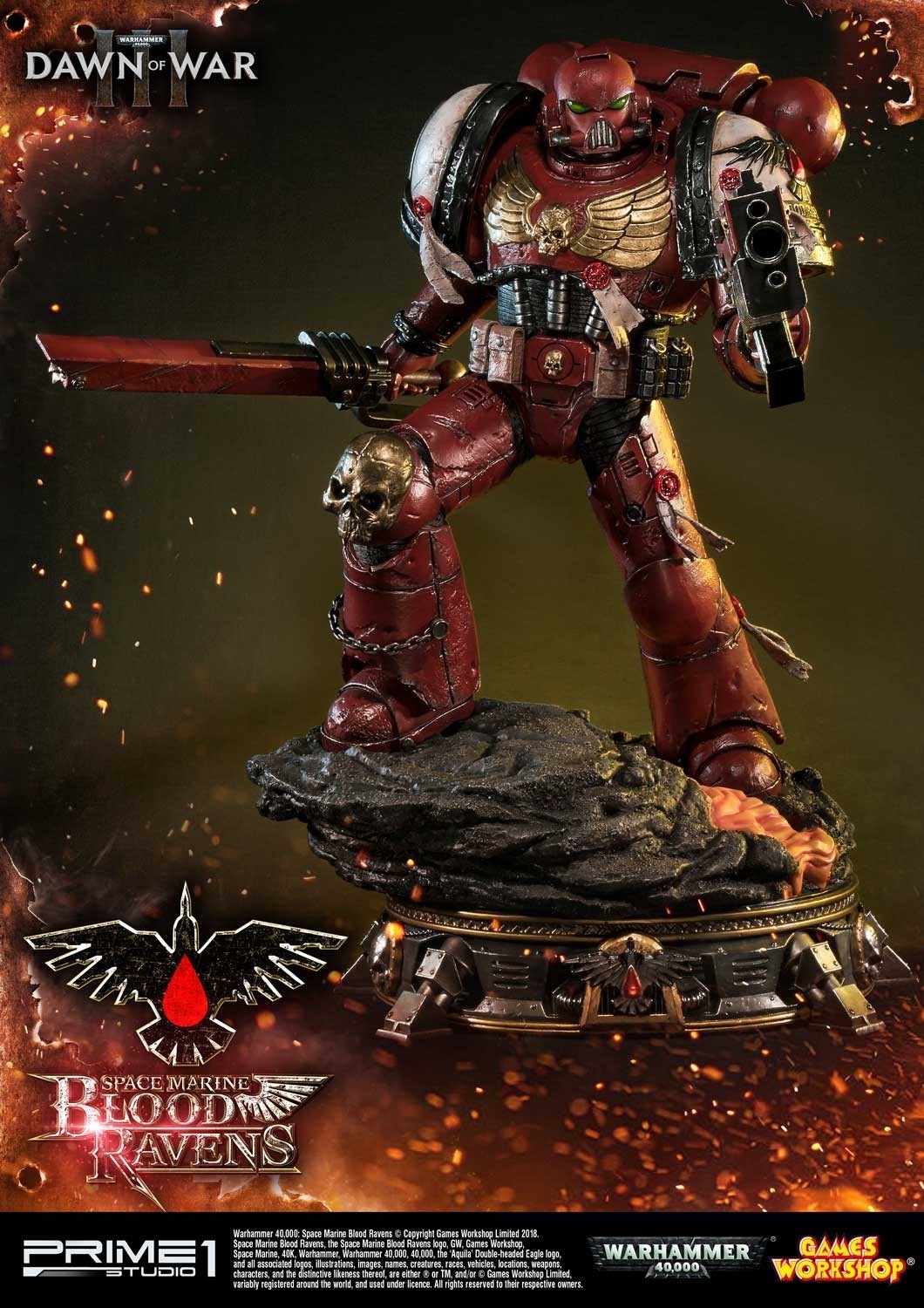Warhammer 40,000: Dawn of War III - Space Marine Blood Raven - Premium Masterline  (PMWH40K-02) - 1/4 (Prime 1 Studio) photo 35